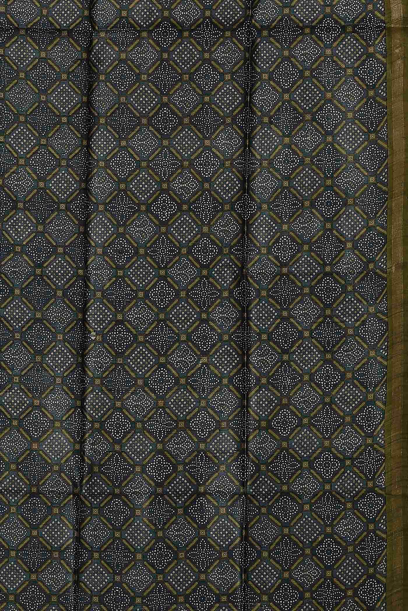 Green Bhagalpuri Tussar Silk Saree