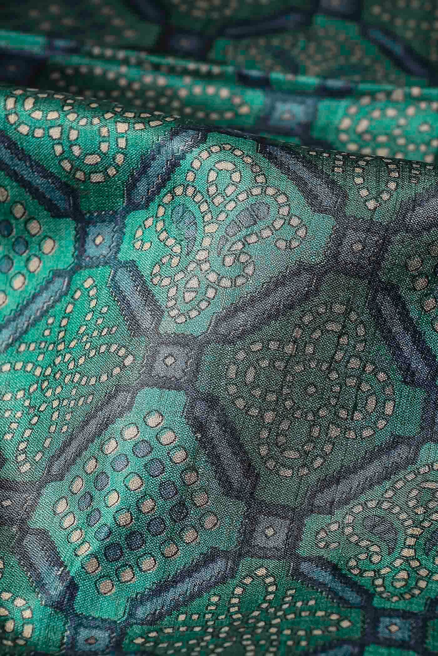 Green Bhagalpuri Tussar Silk Saree