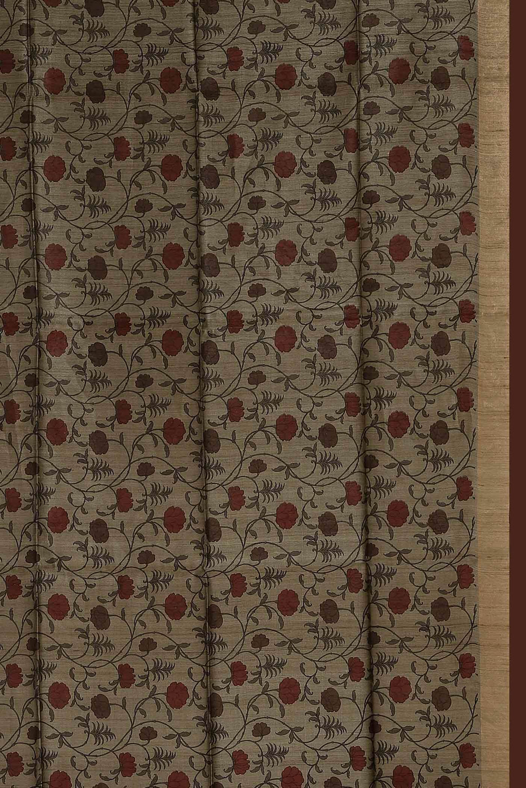 Beige Bhagalpuri Tussar Silk Saree