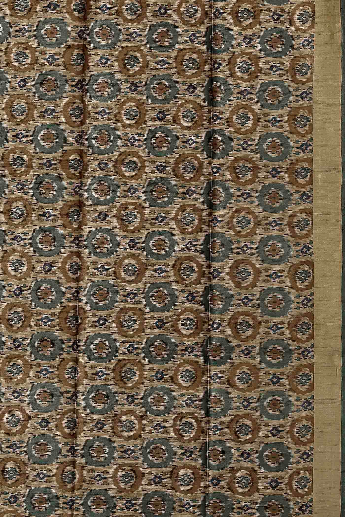 Beige Bhagalpuri Tussar Silk Saree