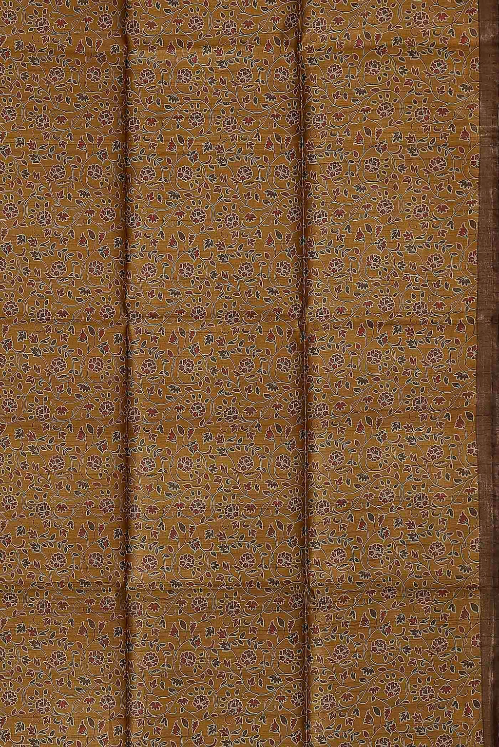 Mustard Bhagalpuri Tussar Silk Saree