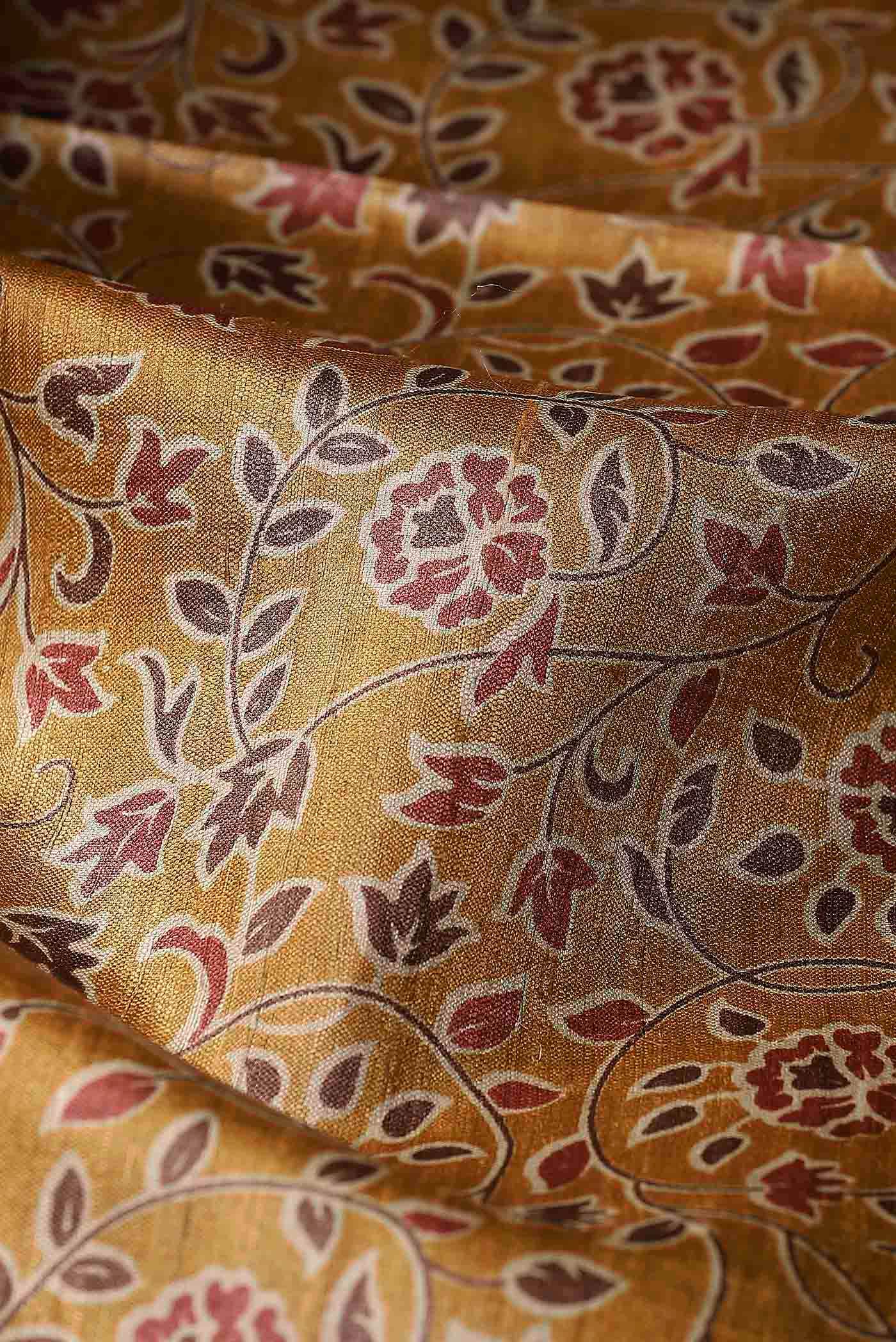 Mustard Bhagalpuri Tussar Silk Saree