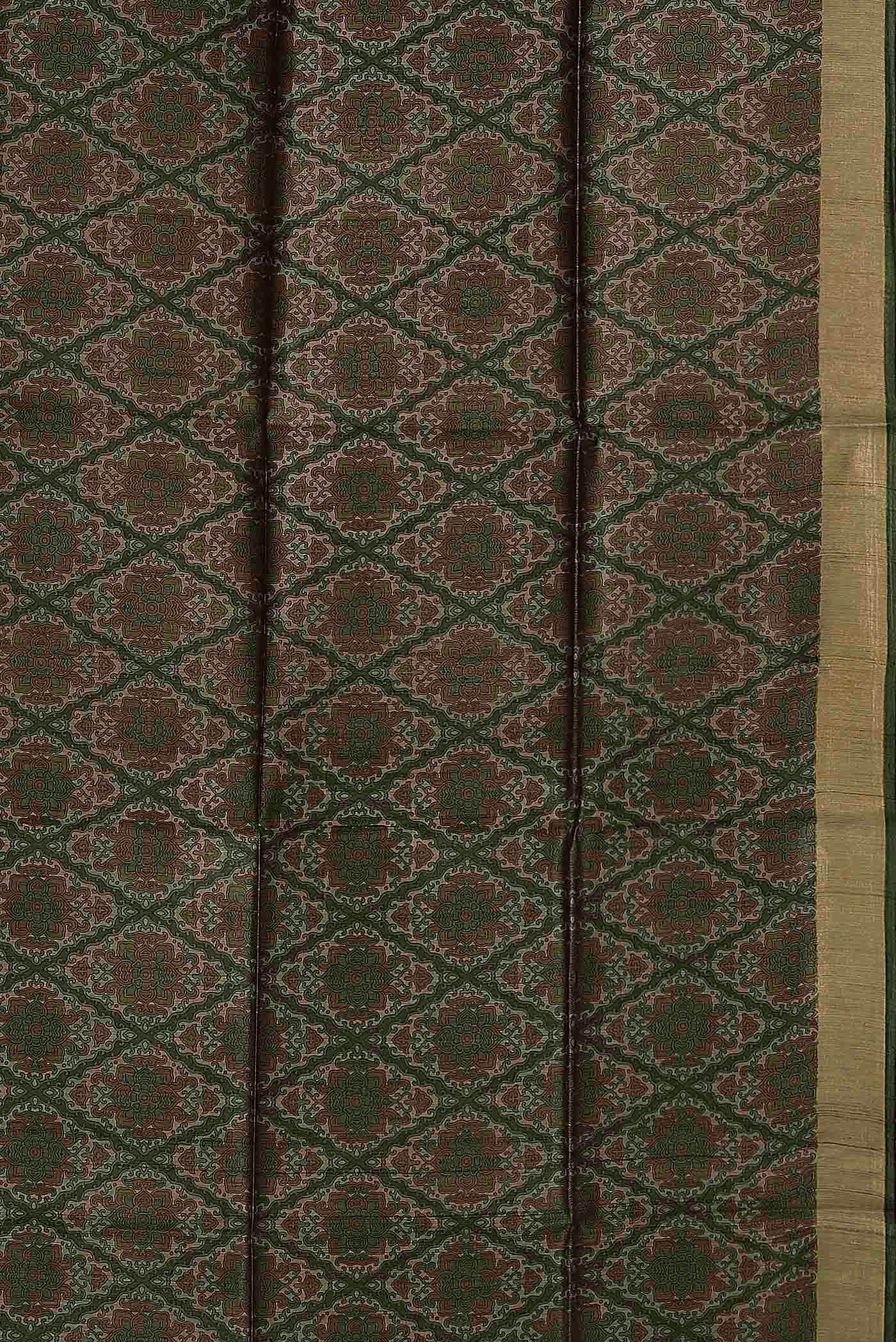 Green Bhagalpuri Tussar Silk Saree