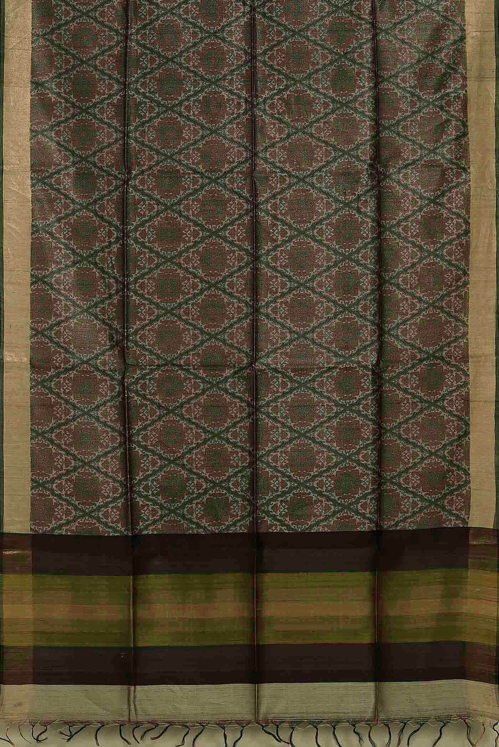 Green Bhagalpuri Tussar Silk Saree