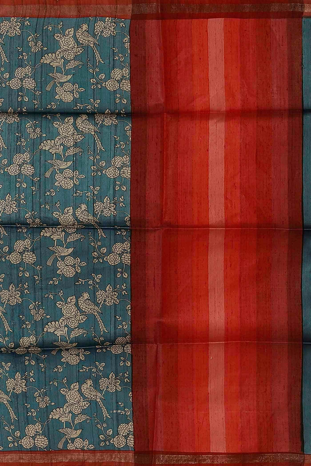 Blue Bhagalpuri Tussar Silk Saree