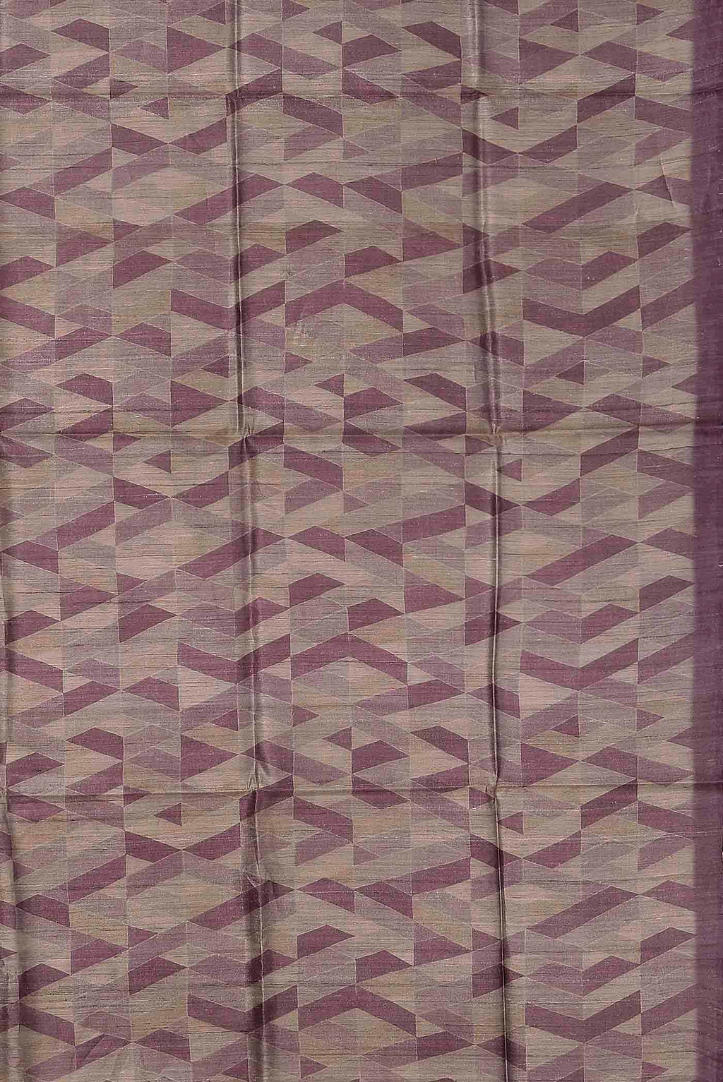 Beige Tussar Silk Saree