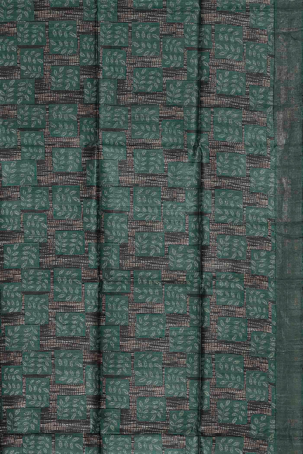 Green Bhagalpuri Tussar Silk Saree