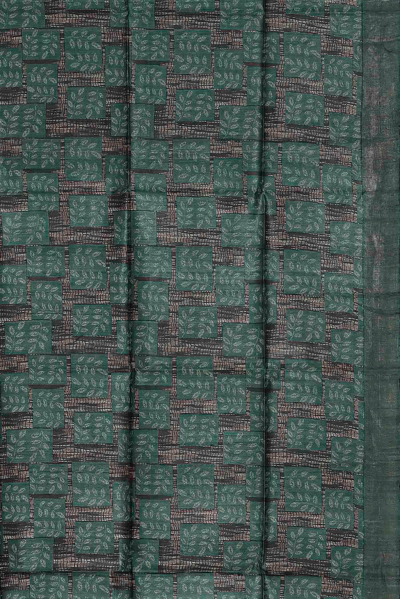 Green Bhagalpuri Tussar Silk Saree