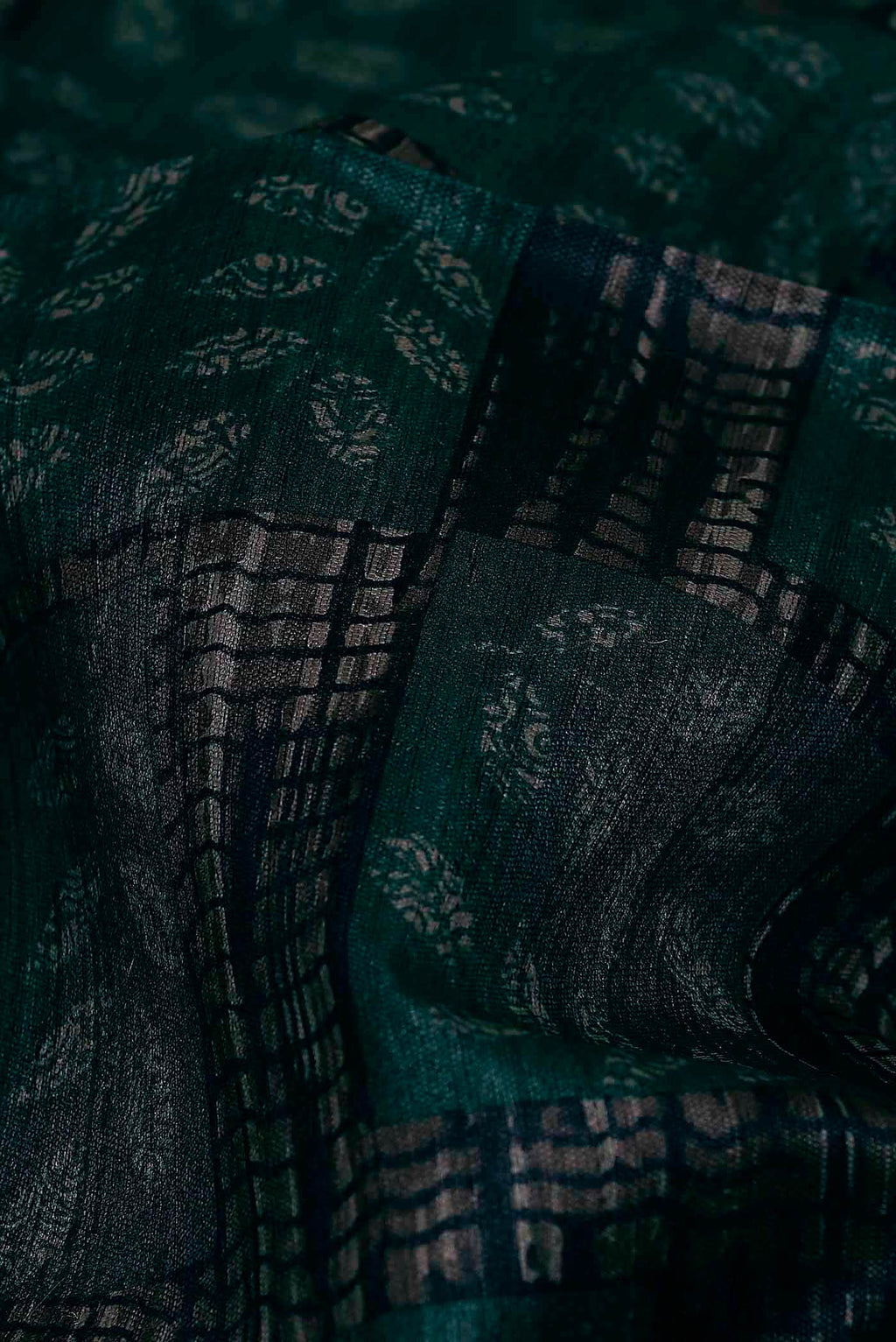 Green Bhagalpuri Tussar Silk Saree