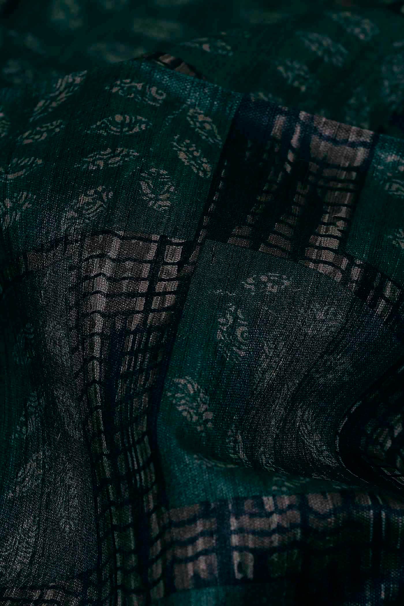 Green Bhagalpuri Tussar Silk Saree