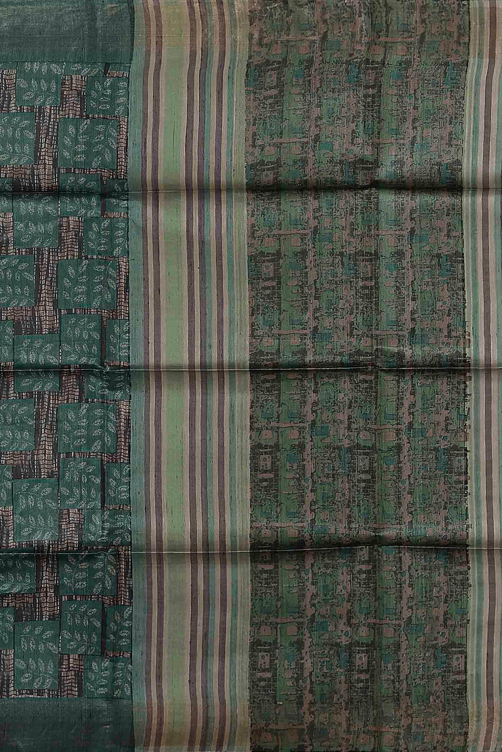 Green Bhagalpuri Tussar Silk Saree