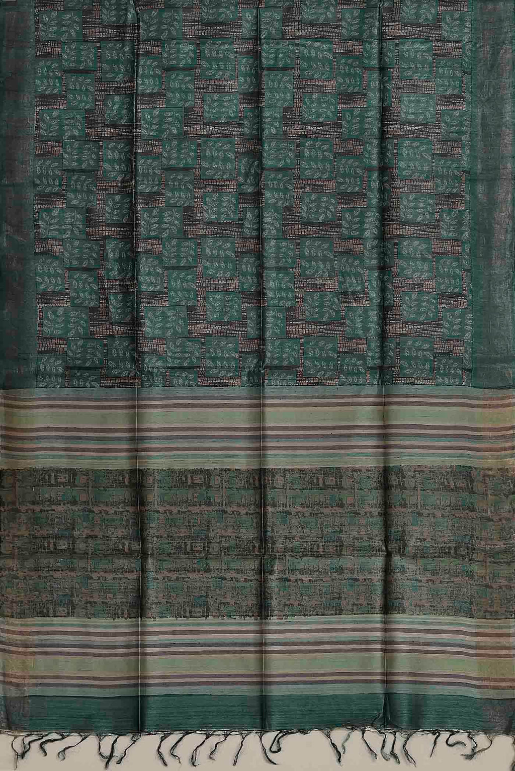 Green Bhagalpuri Tussar Silk Saree