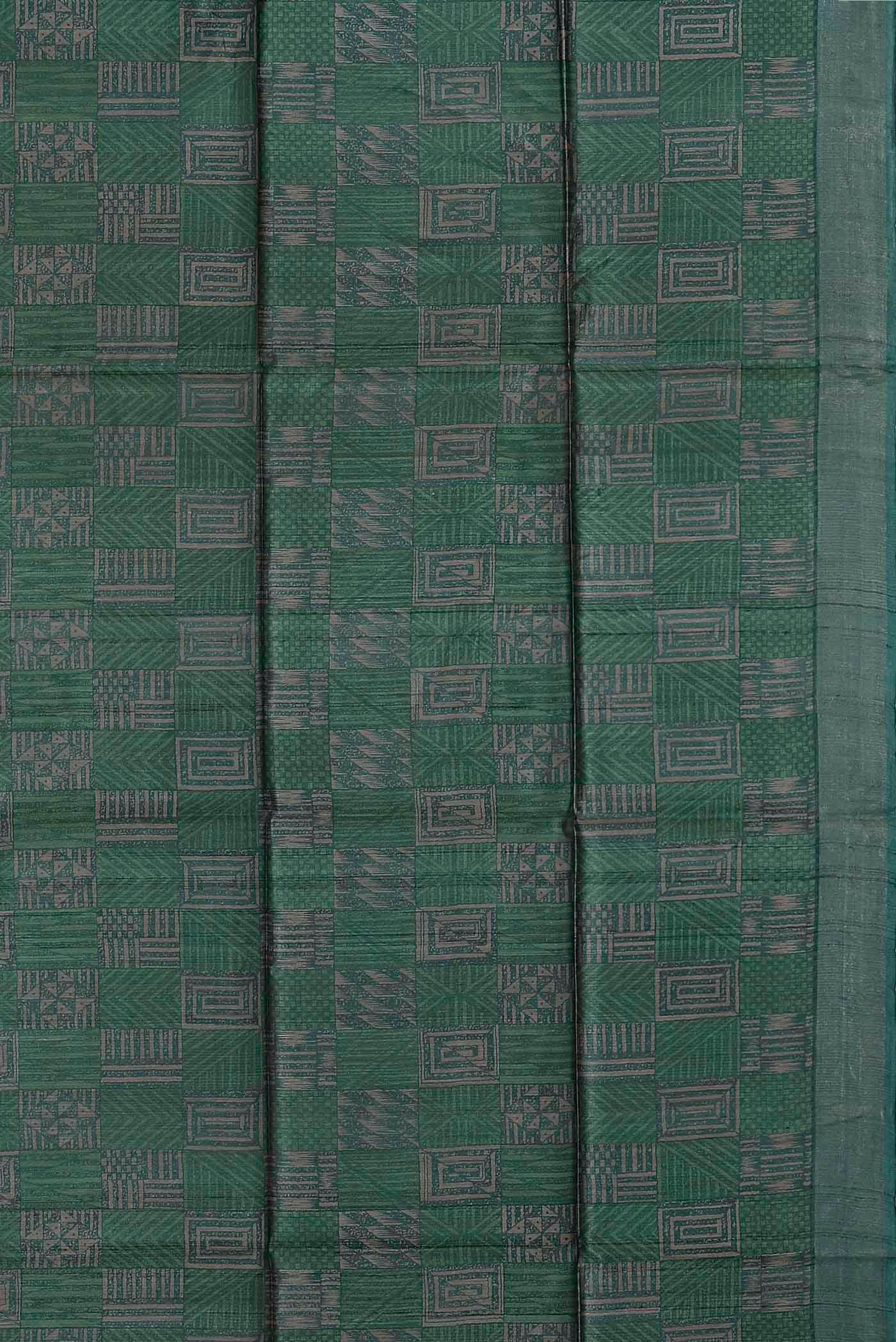 Green Bhagalpuri Tussar Silk Saree