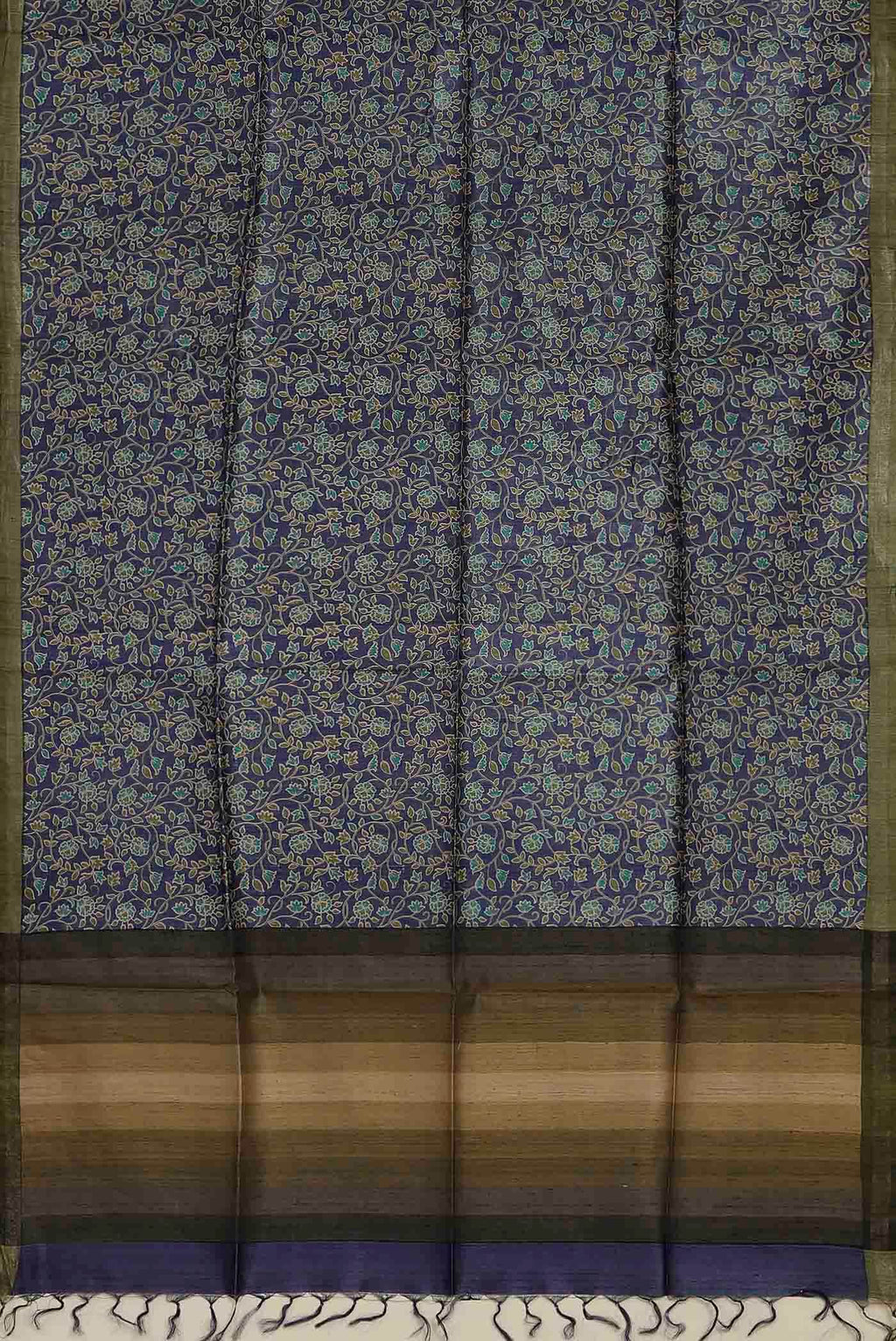 Blue Bhagalpuri Tussar Silk Saree