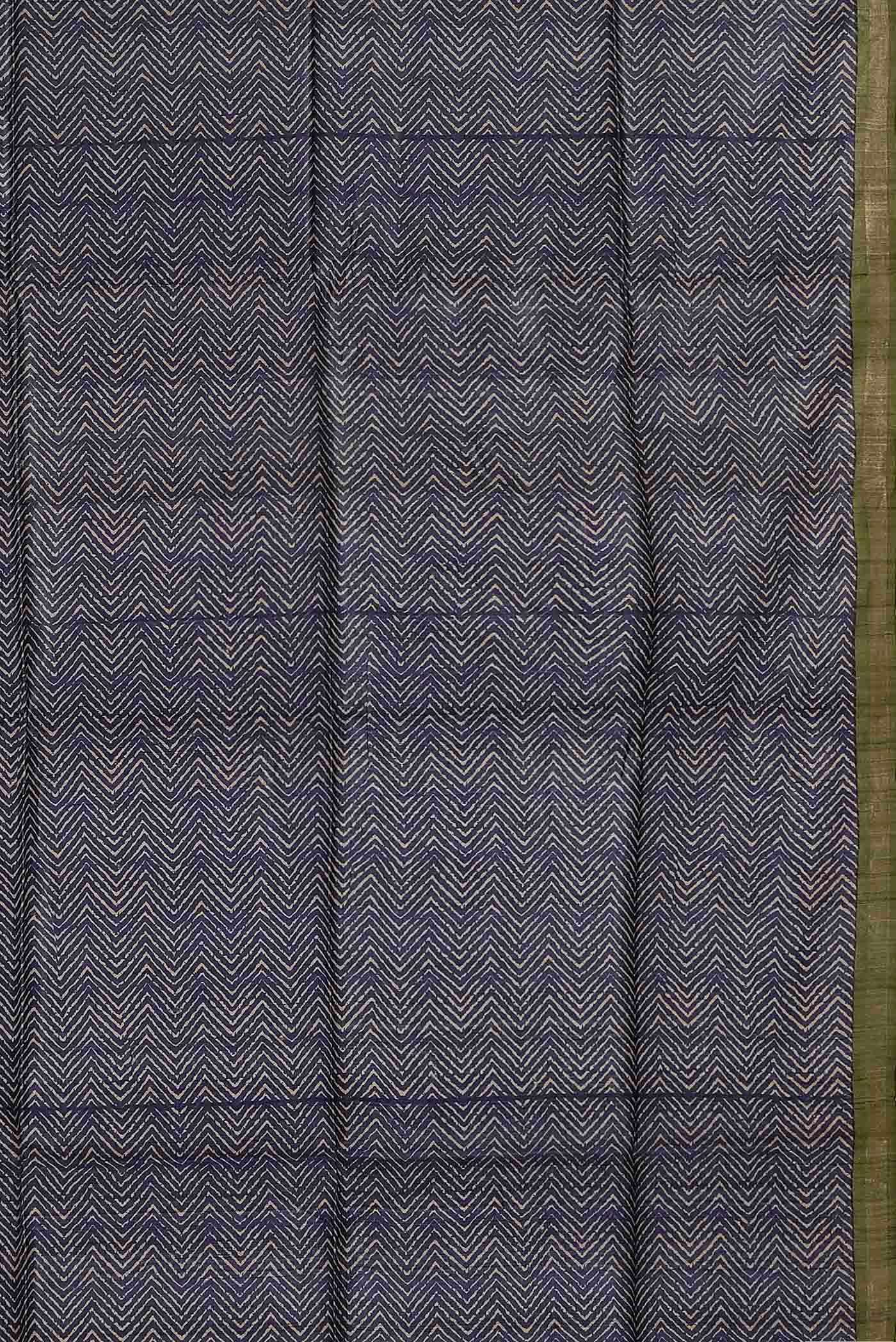 Blue Bhagalpuri Tussar Silk Saree