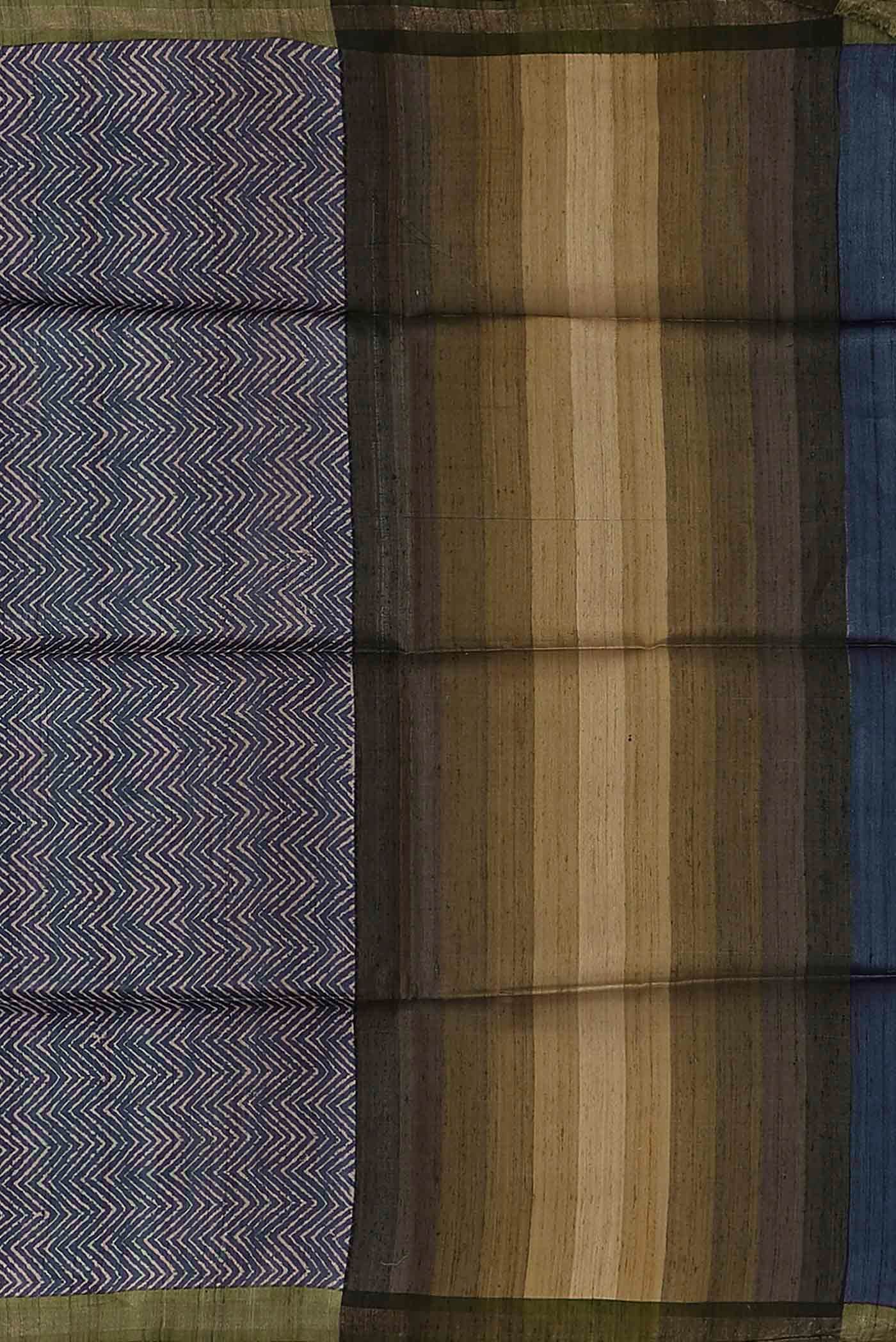 Blue Bhagalpuri Tussar Silk Saree