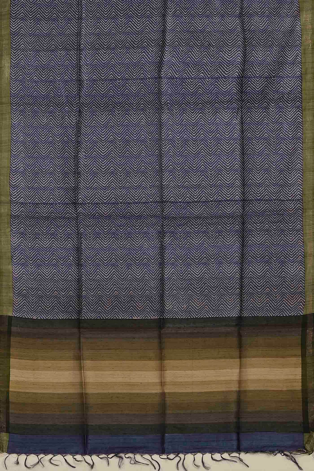 Blue Bhagalpuri Tussar Silk Saree