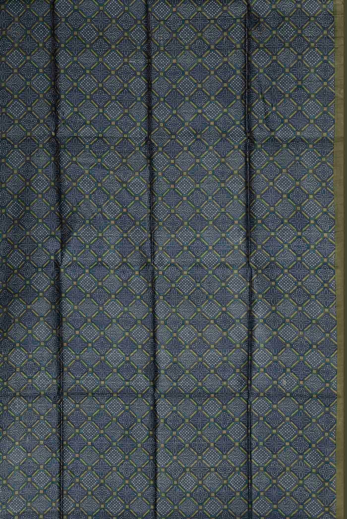Blue Bhagalpuri Tussar Silk Saree