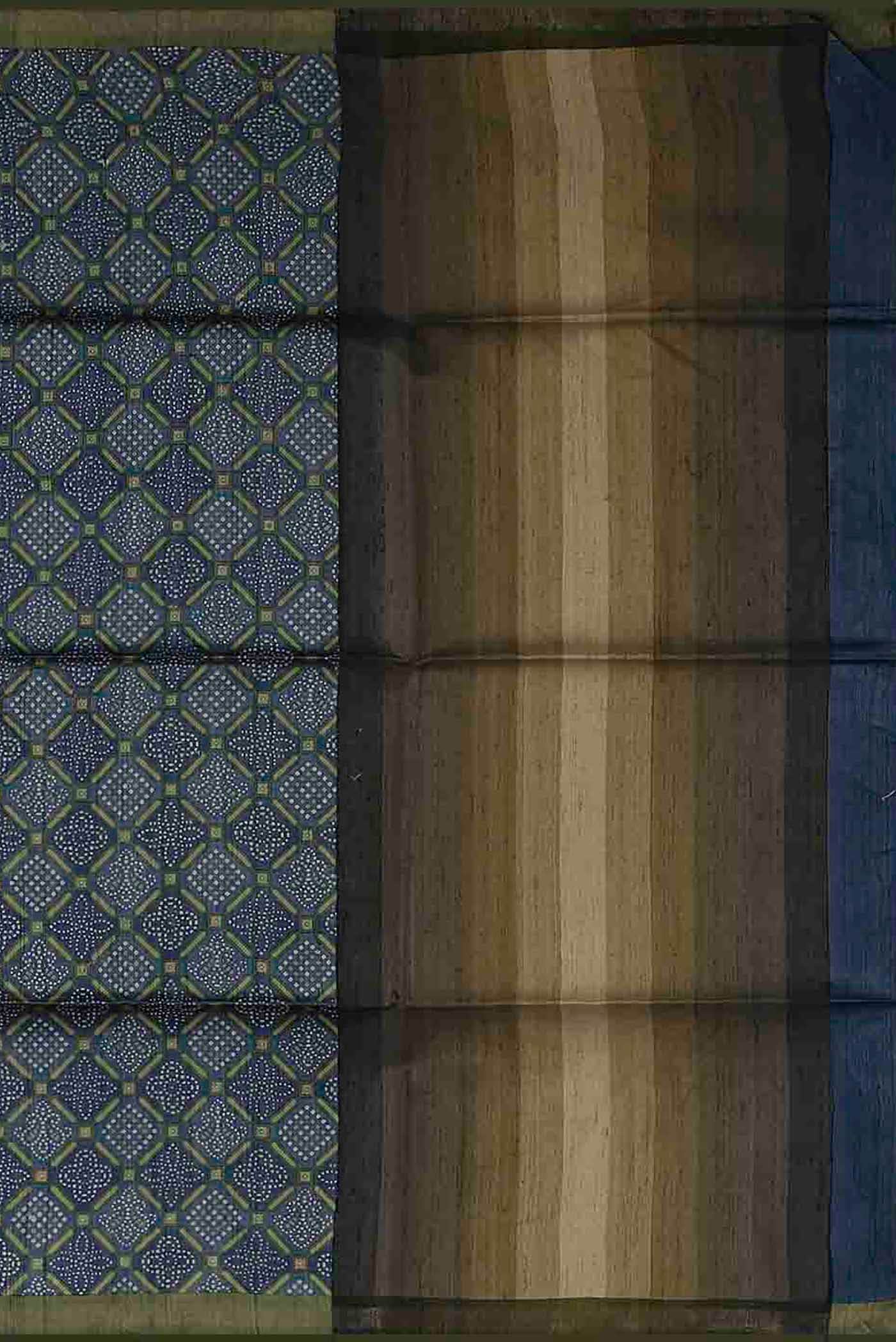 Blue Bhagalpuri Tussar Silk Saree