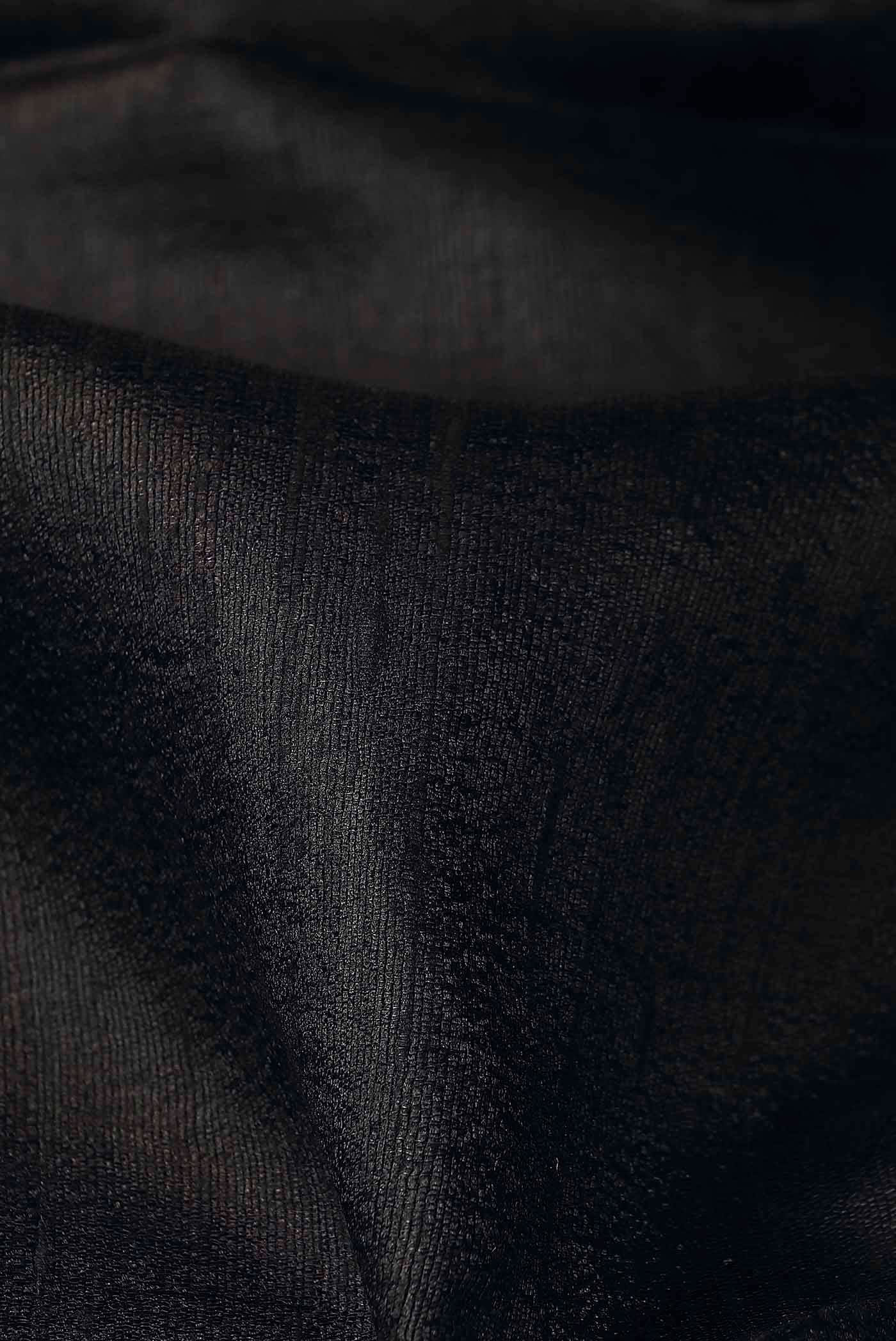 Black Tussar Silk Saree