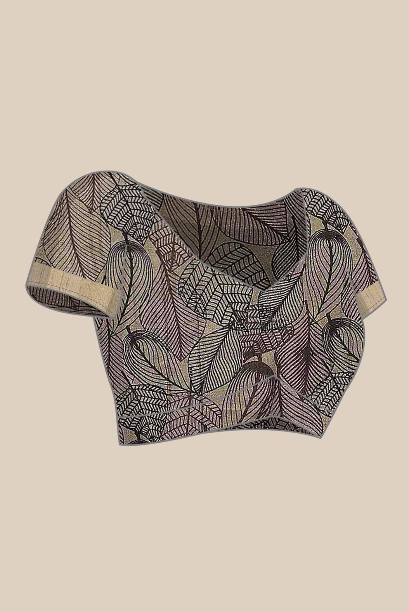Brown Tussar Silk Saree