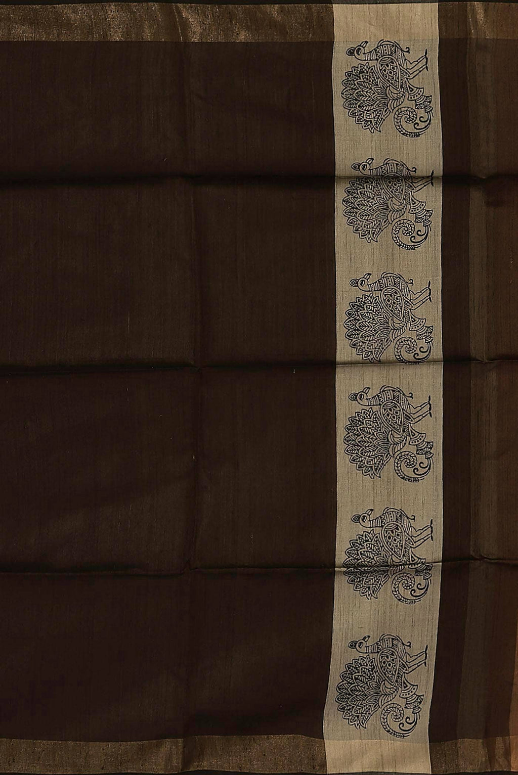 Brown Tussar Silk Saree