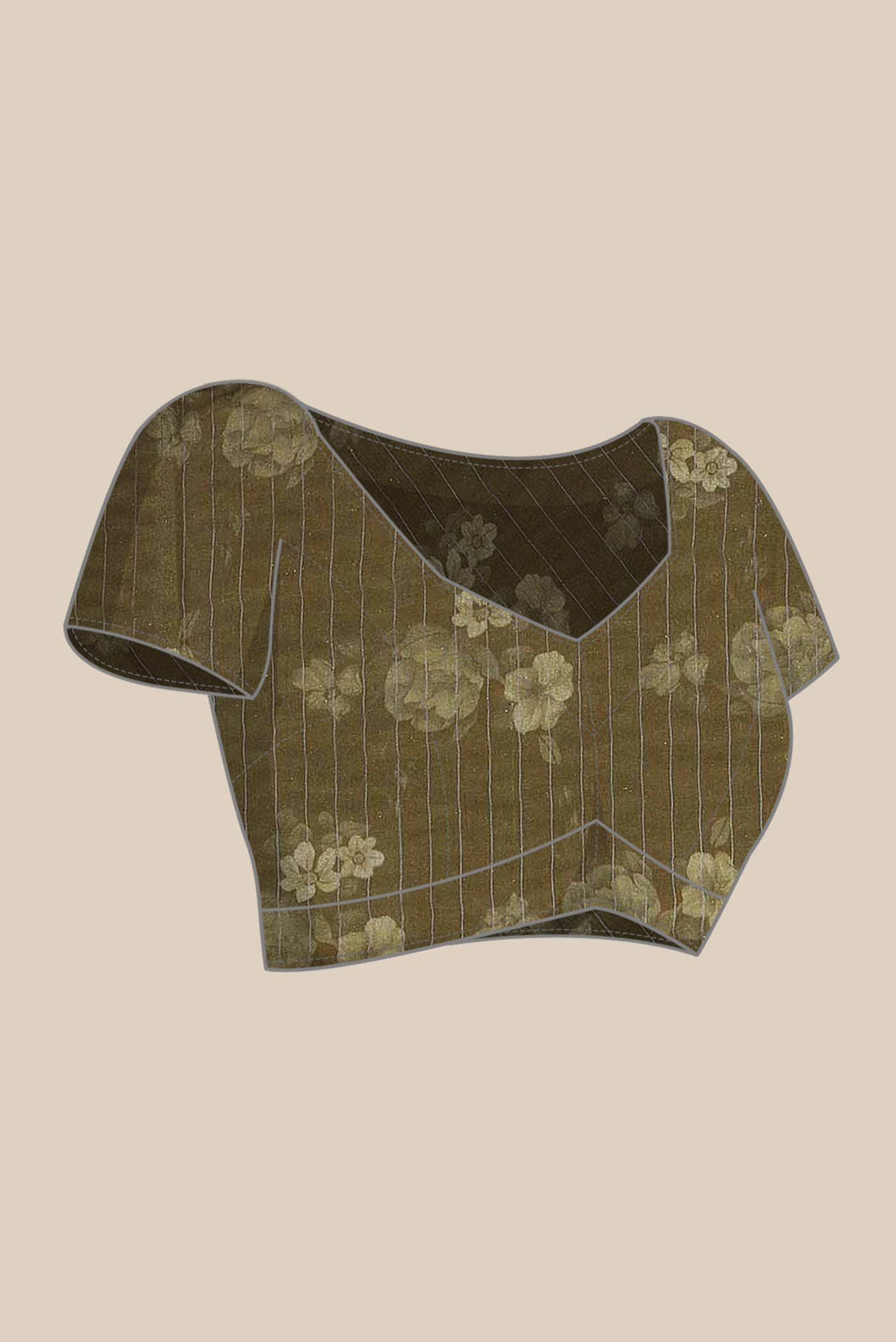 Beige Bhagalpuri Tussar Silk Saree