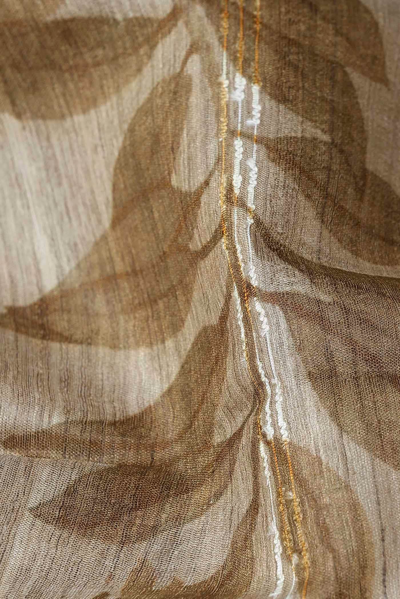 Beige Bhagalpuri Tussar Silk Saree