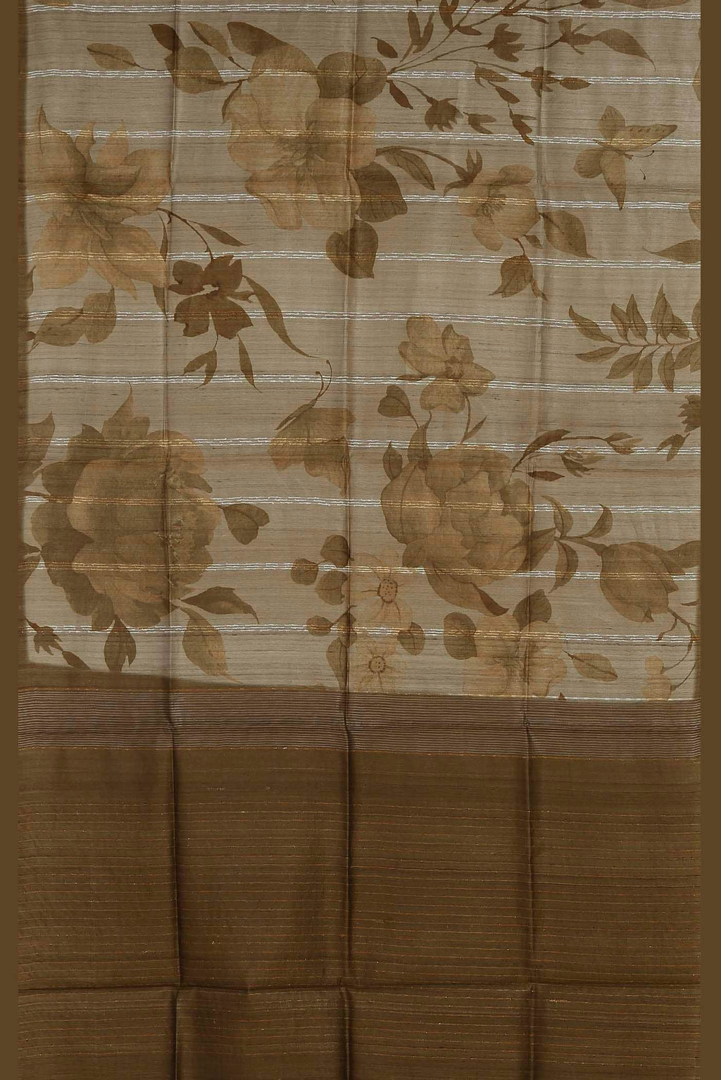 Beige Bhagalpuri Tussar Silk Saree