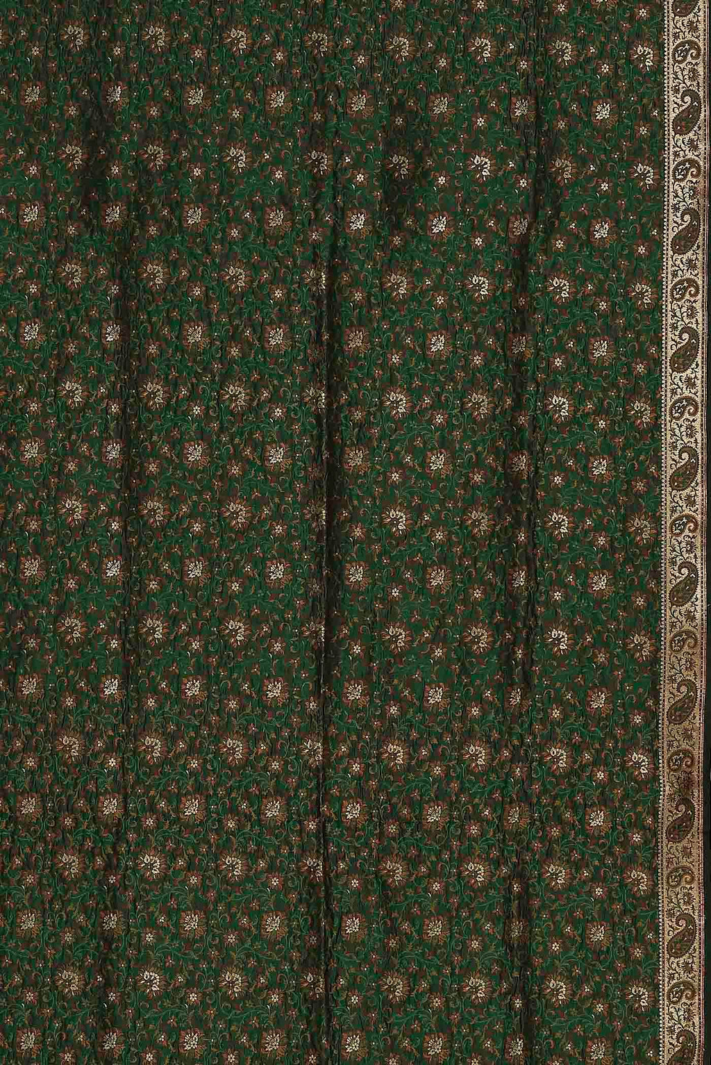 Green Banarasi Tanchoi Silk Saree