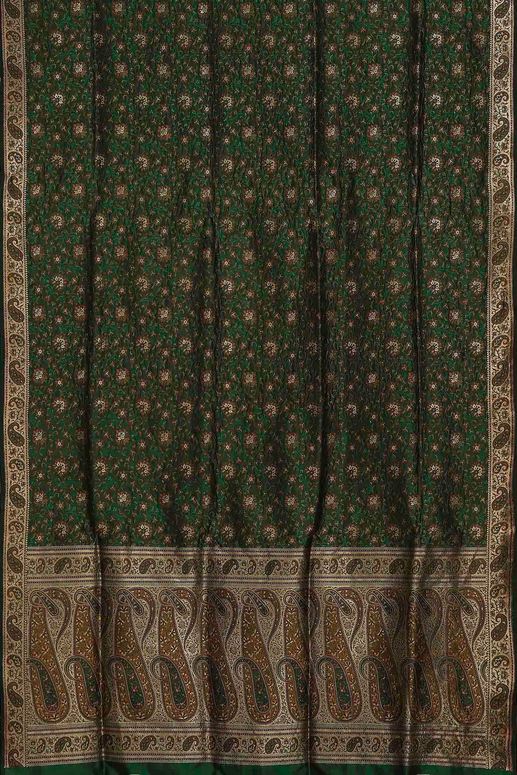 Green Banarasi Tanchoi Silk Saree