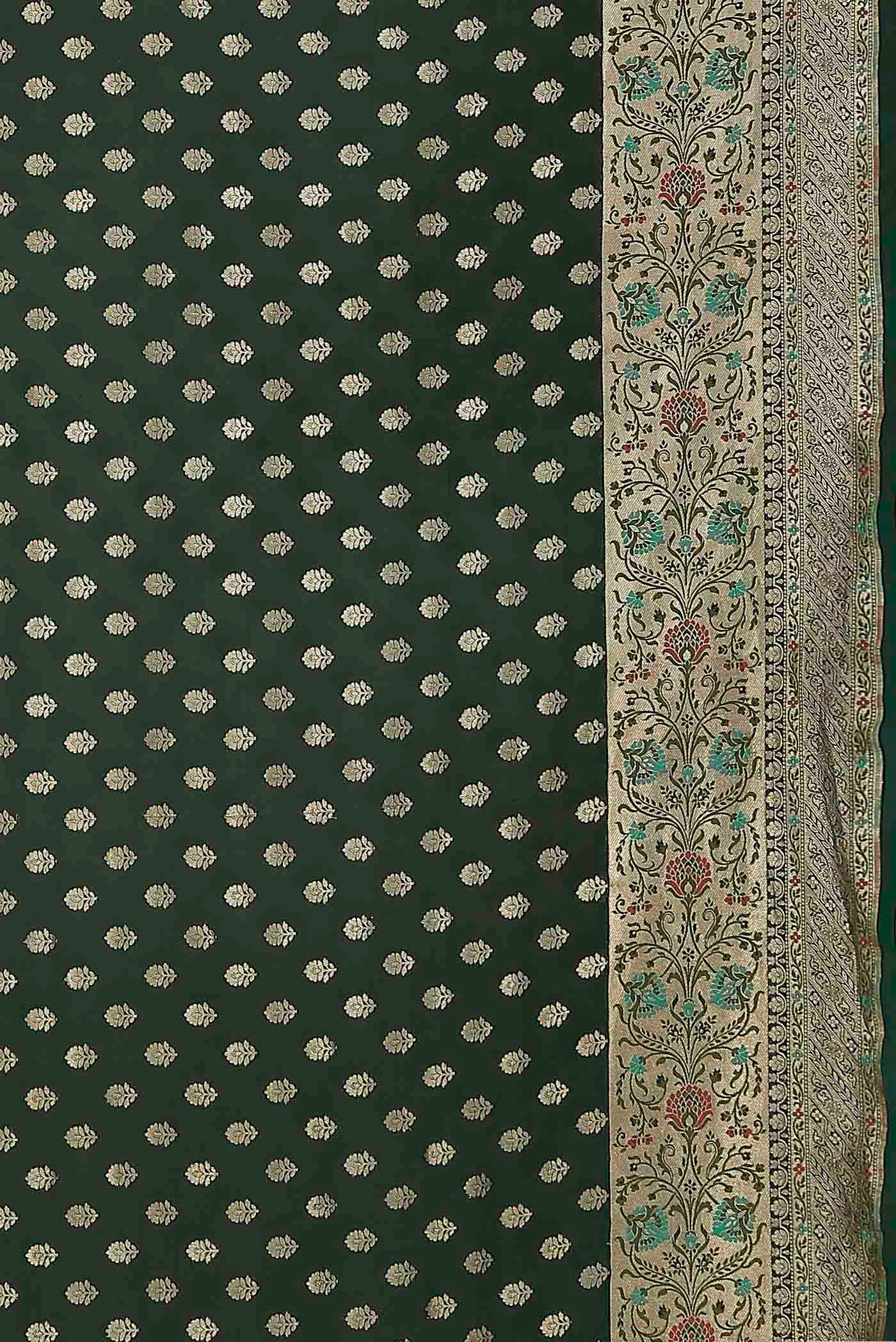 Green Banarasi Georgette Saree