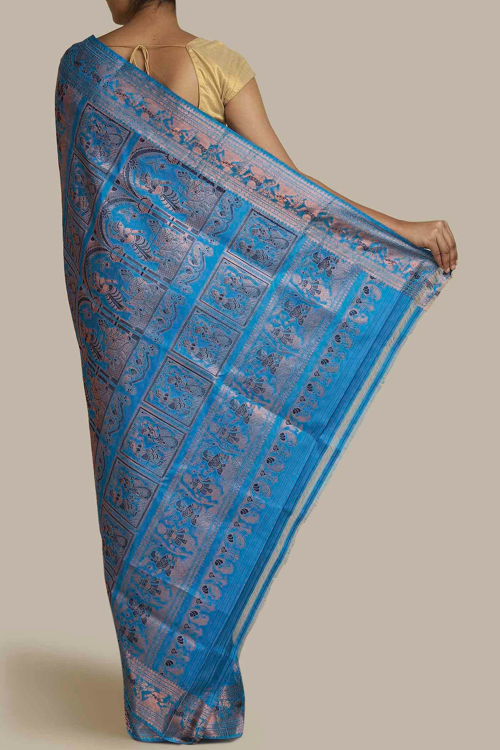Blue Baluchari Silk Saree