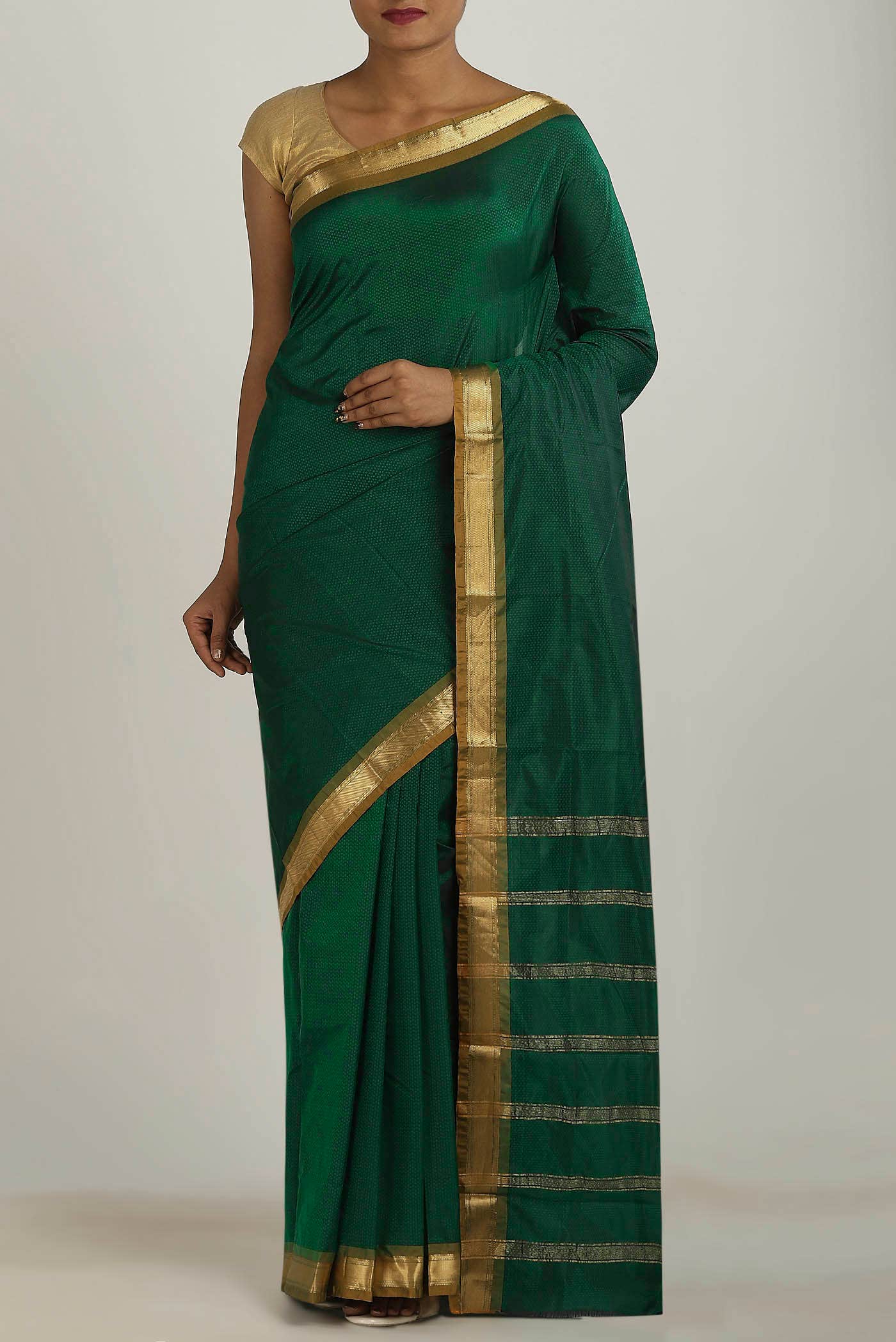 Green Blended Bangalore Silk Saree