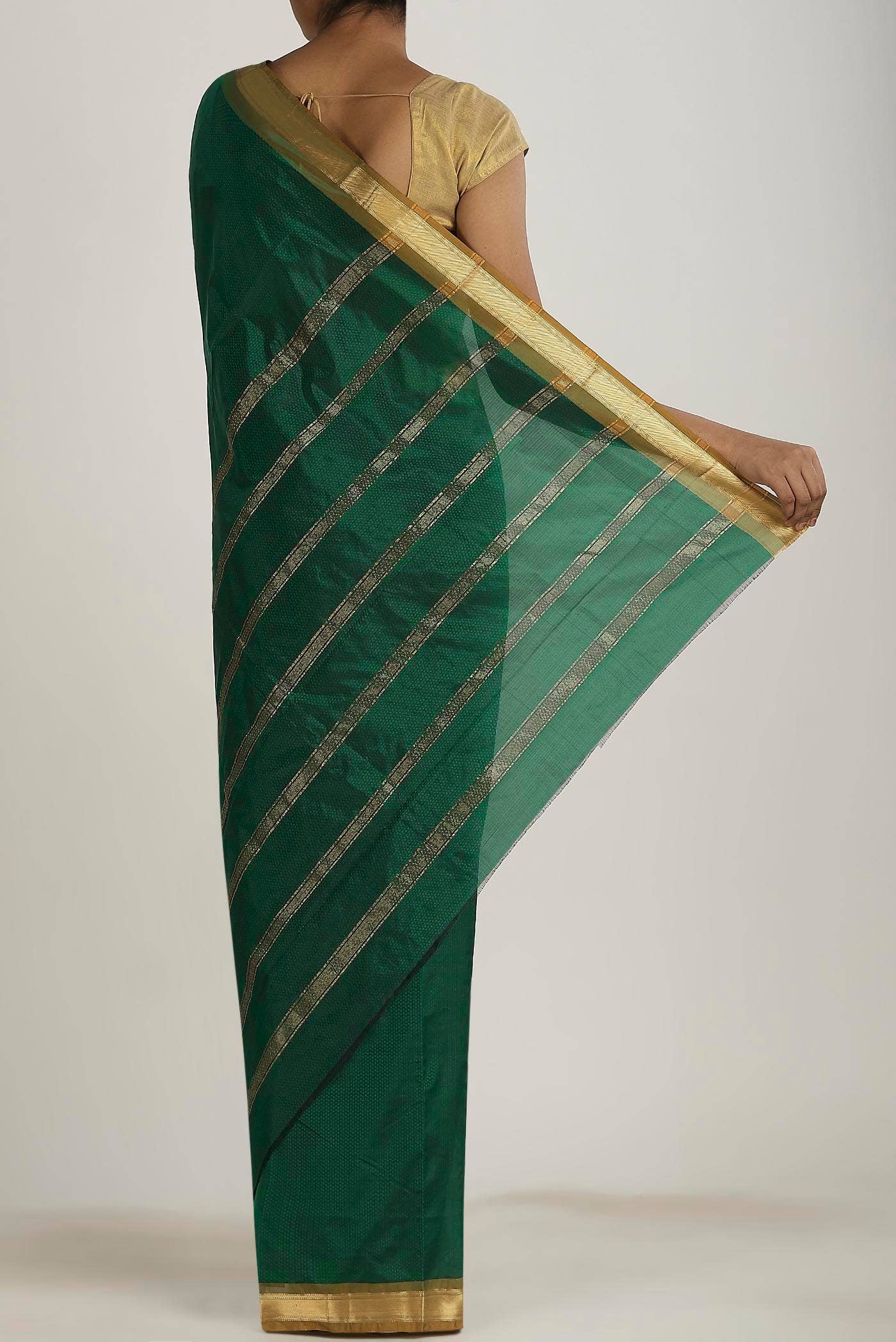 Green Blended Bangalore Silk Saree