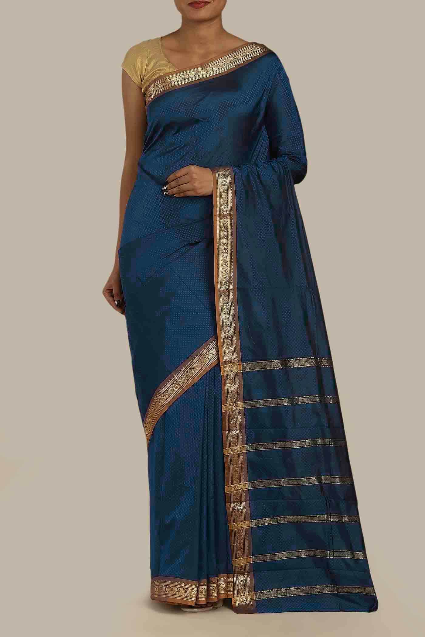 Blue Bangalore Silk Saree