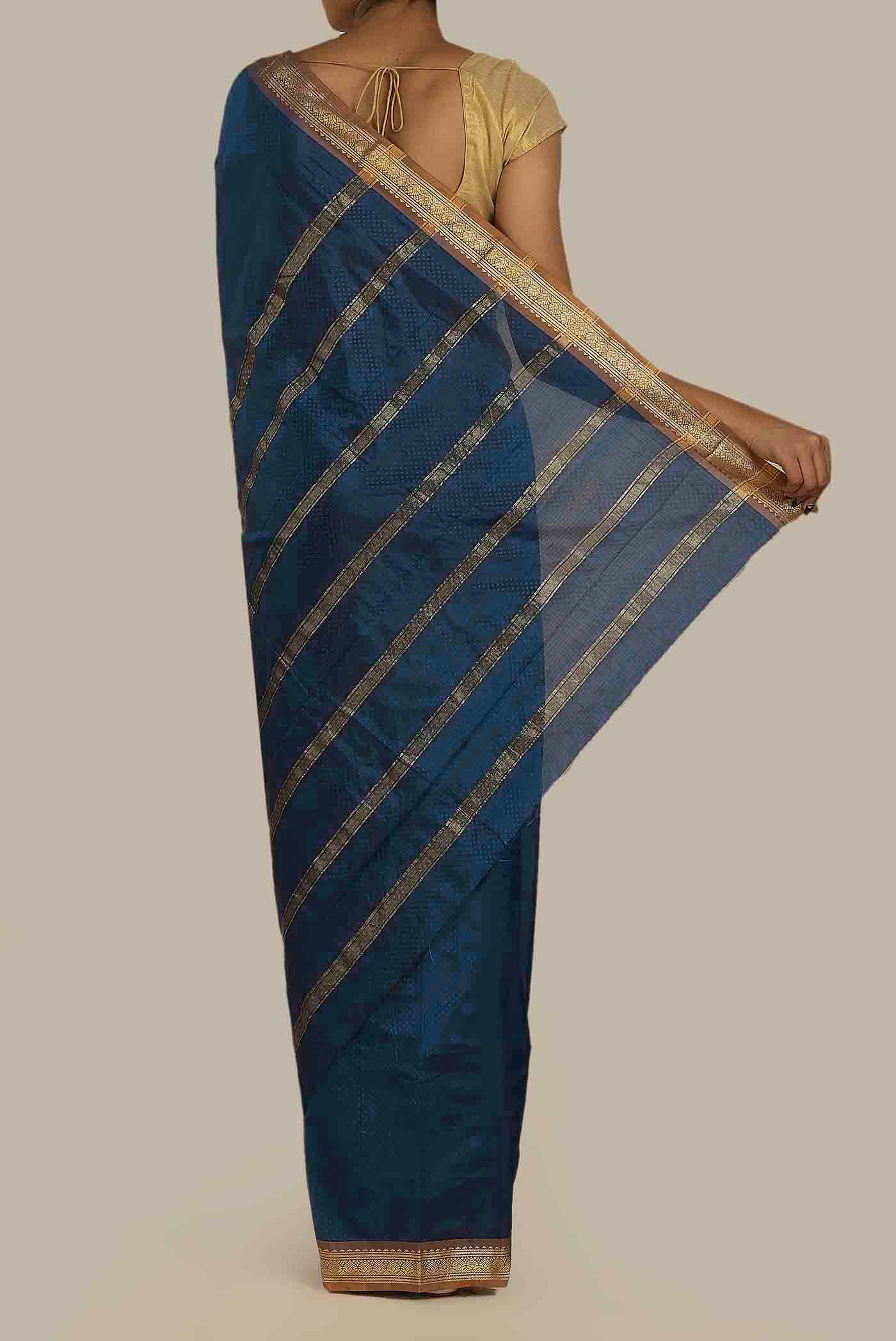 Blue Bangalore Silk Saree