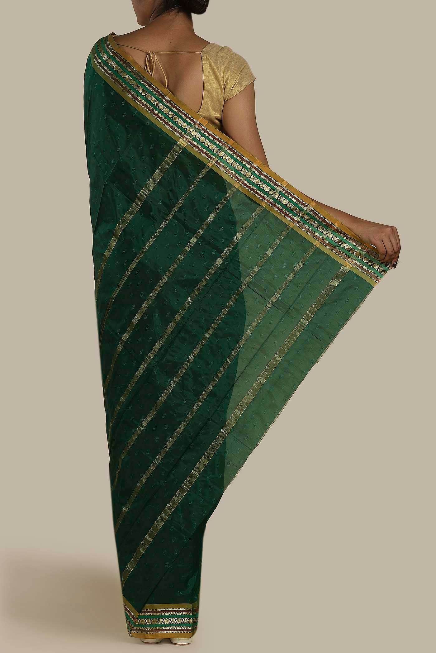 Green Blended Bangalore Silk Saree