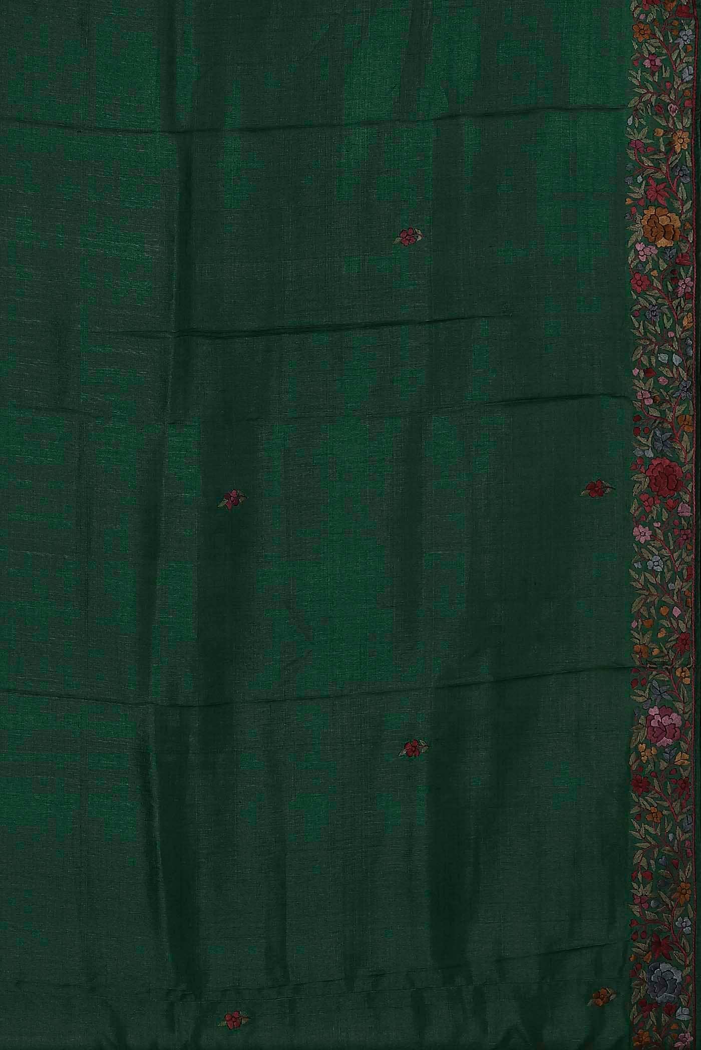 Green Bhagalpuri Tussar Silk Saree