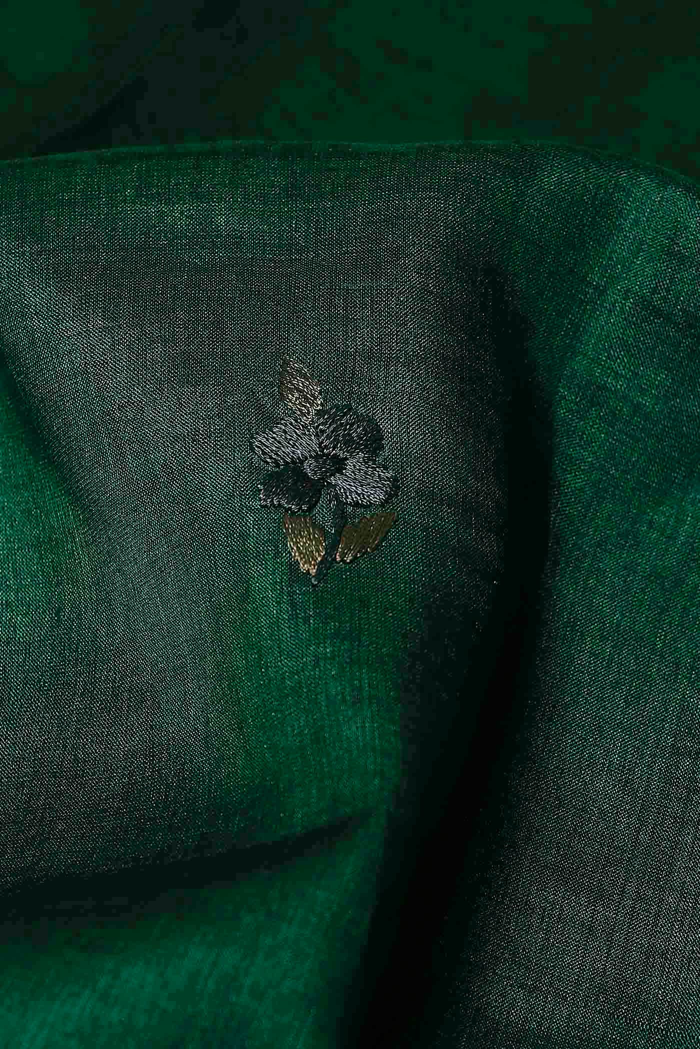 Green Bhagalpuri Tussar Silk Saree