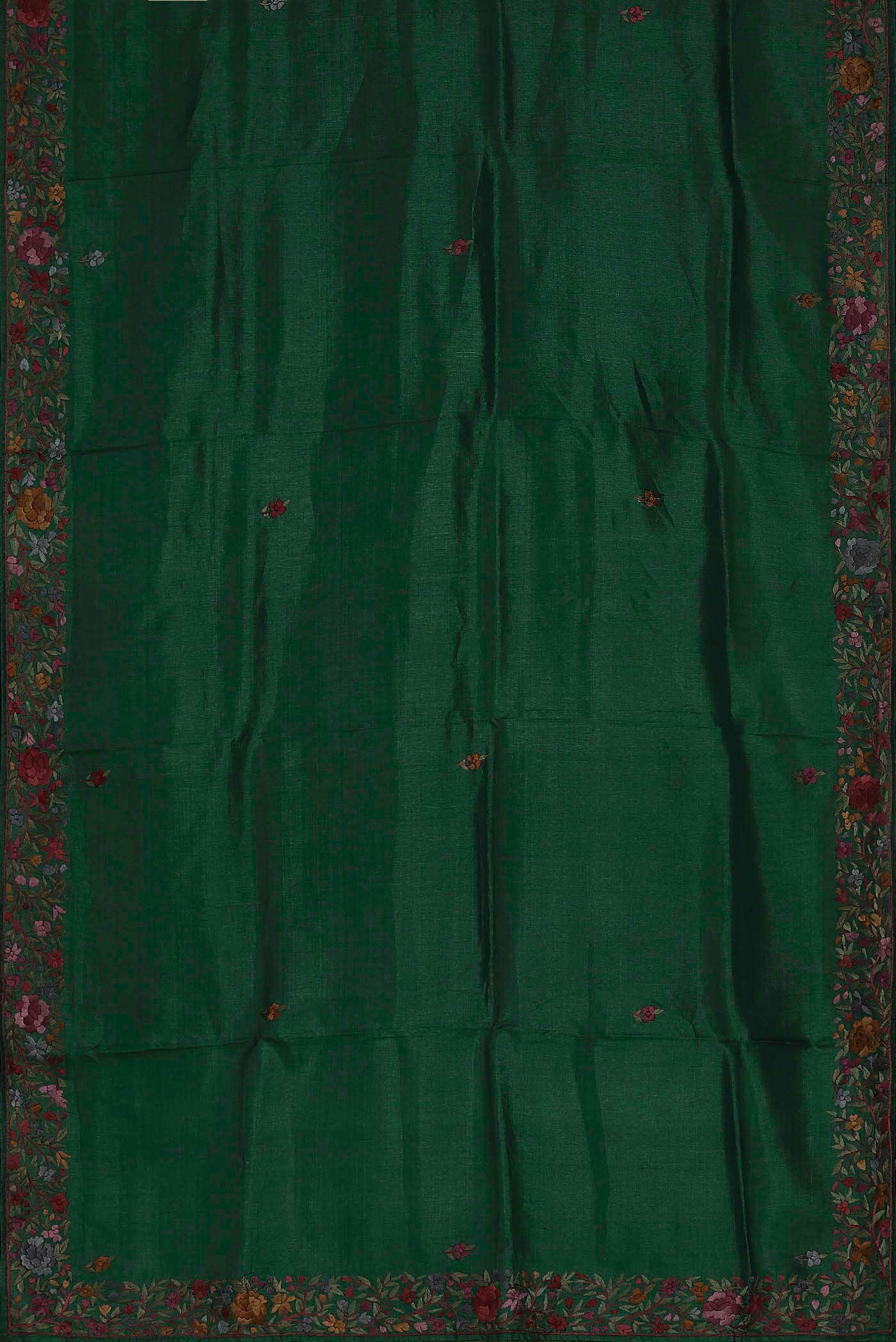Green Bhagalpuri Tussar Silk Saree