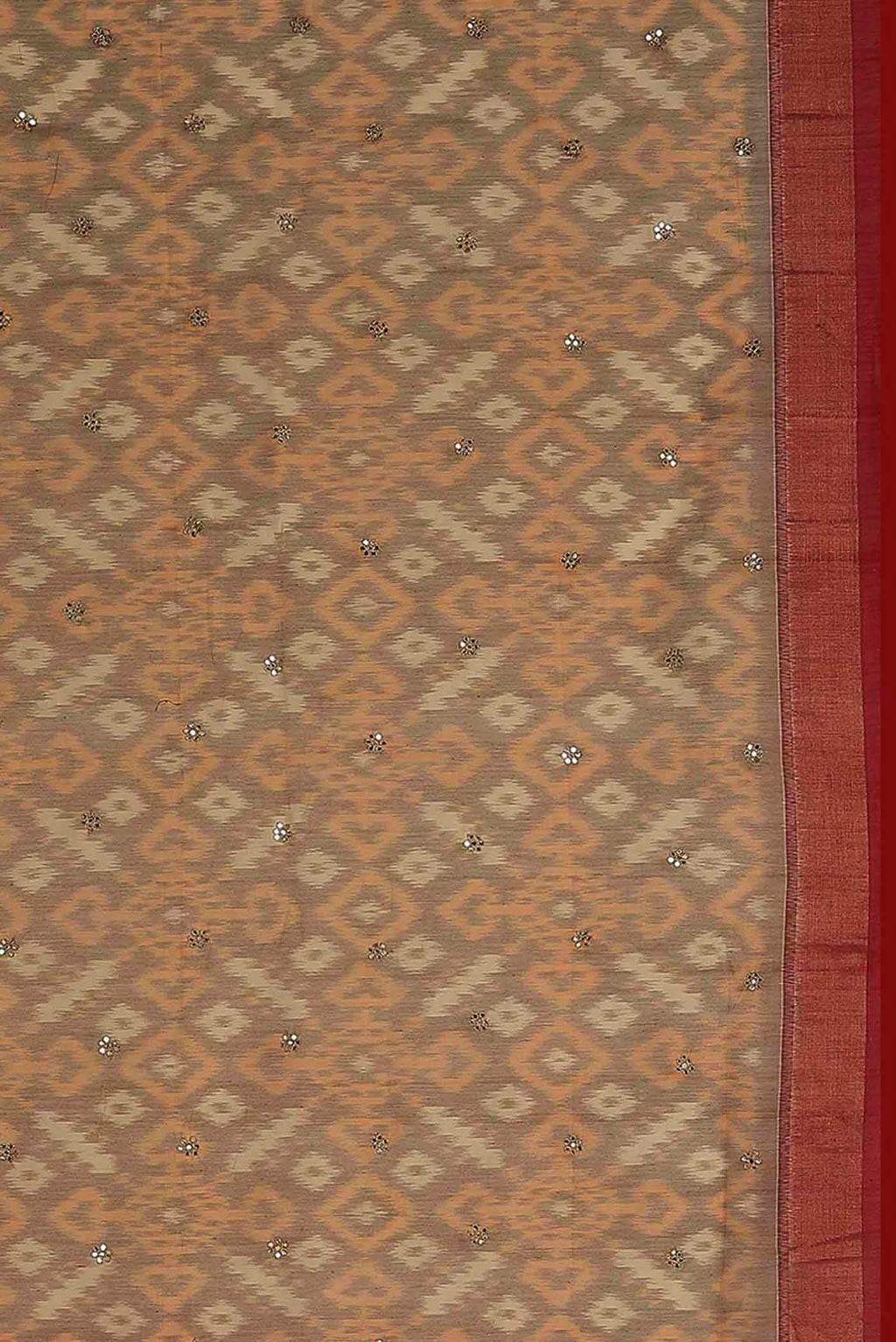 Beige Silk Cotton Saree