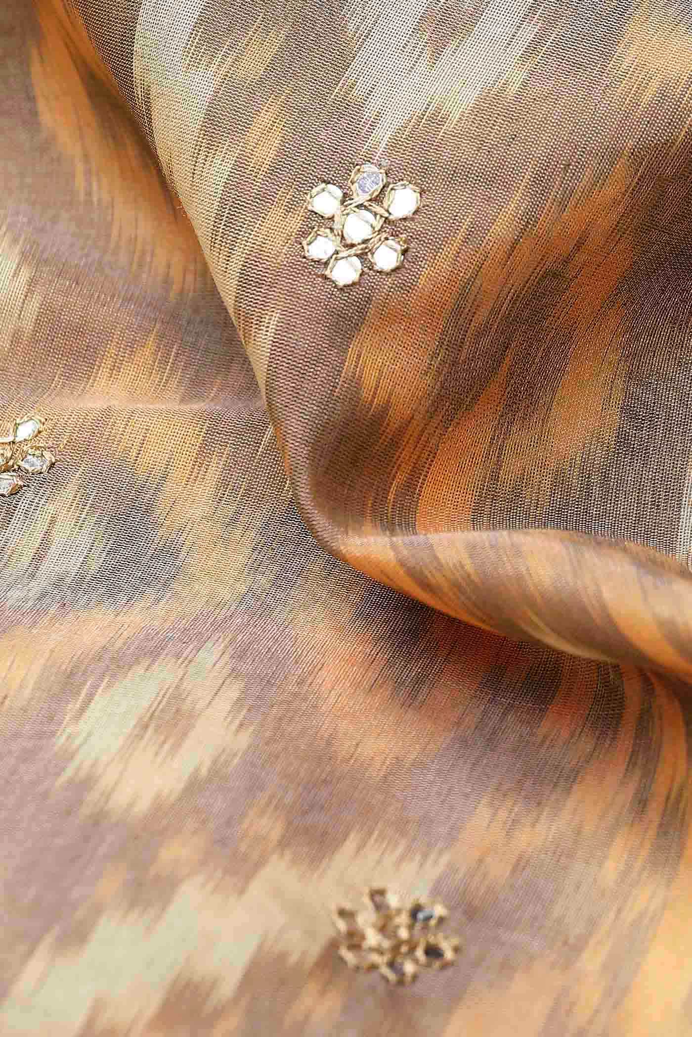 Beige Silk Cotton Saree