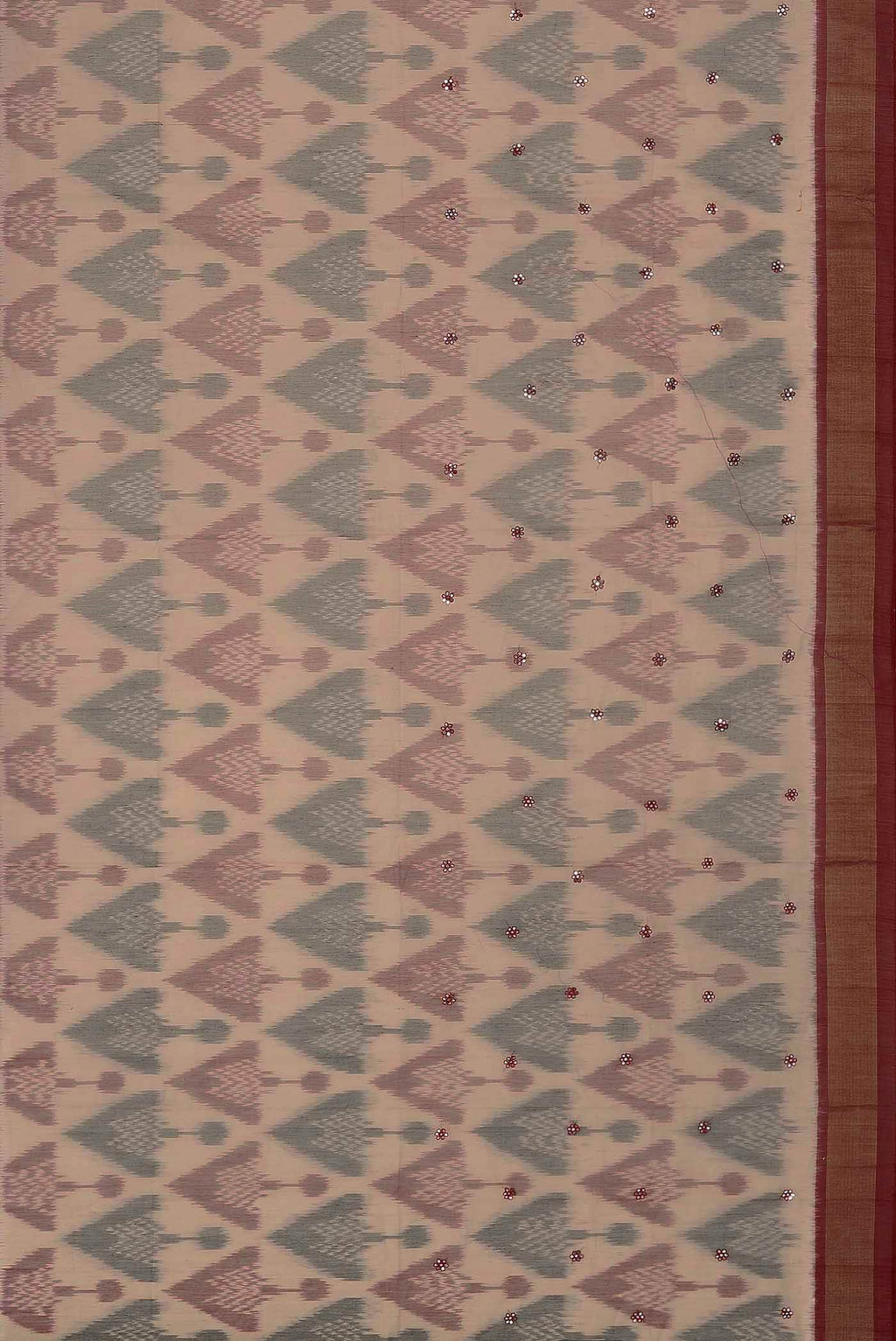 Beige Silk Cotton Saree