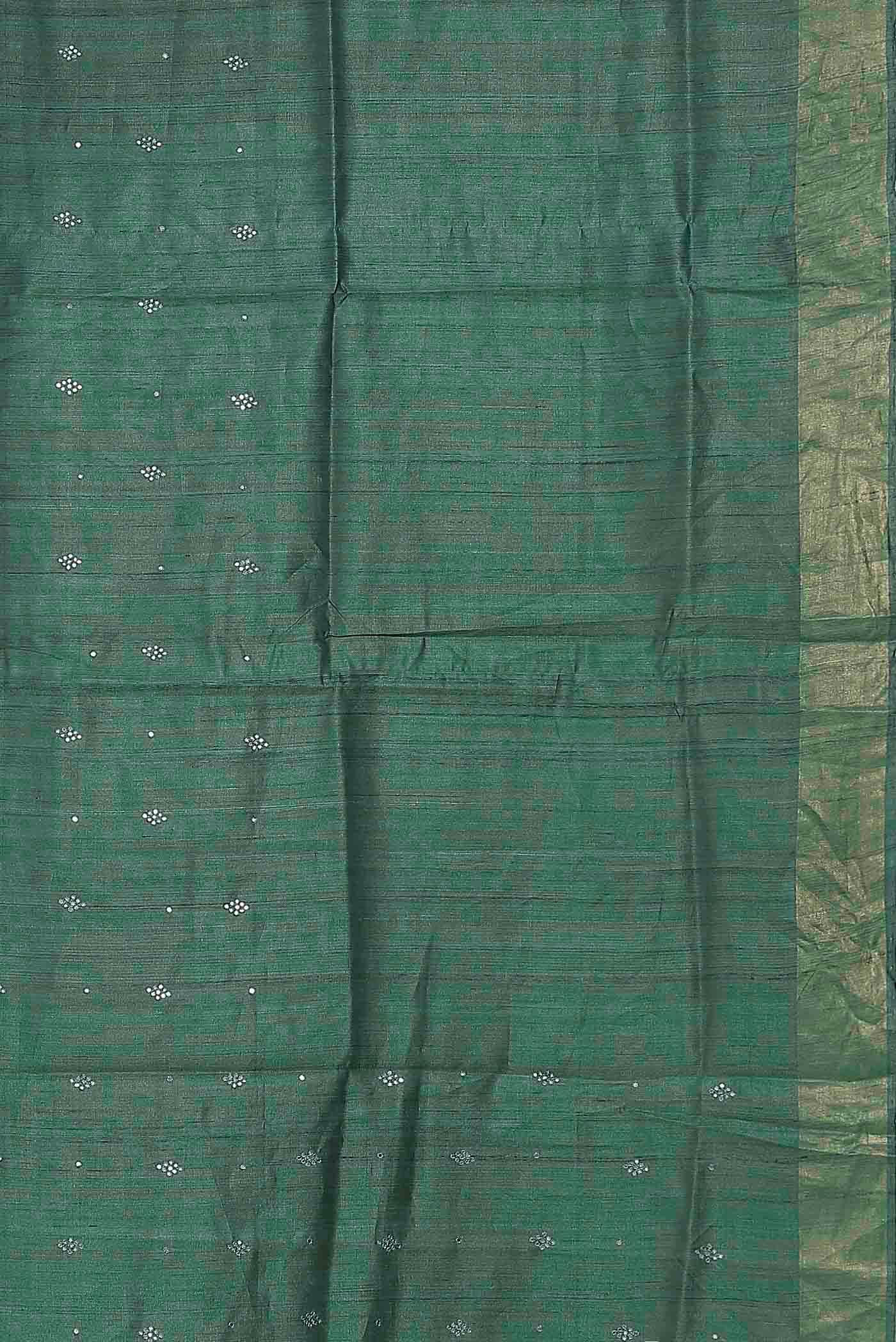 Green Tussar Silk Saree