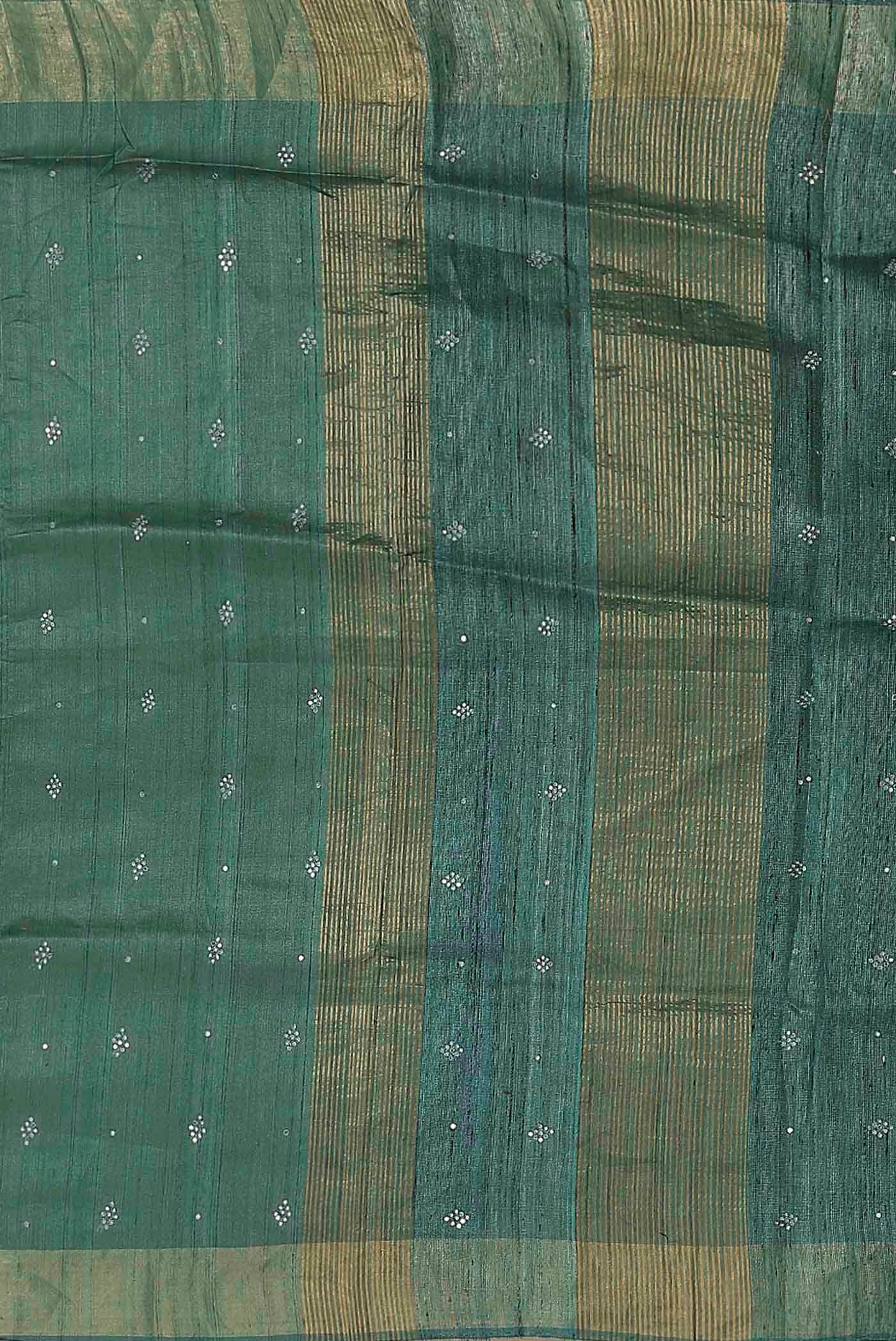 Green Tussar Silk Saree