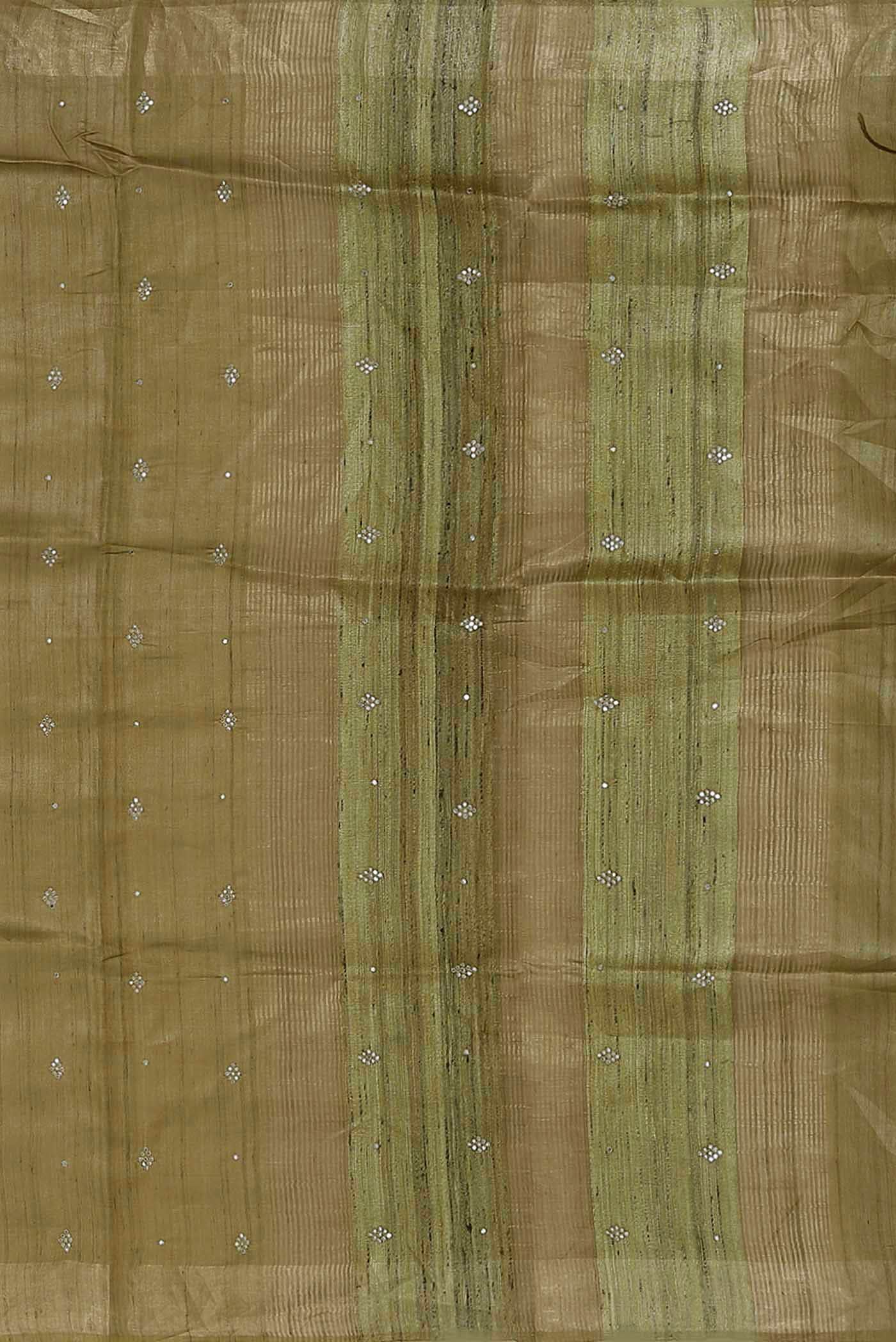 Green Bhagalpuri Tussar Silk Saree