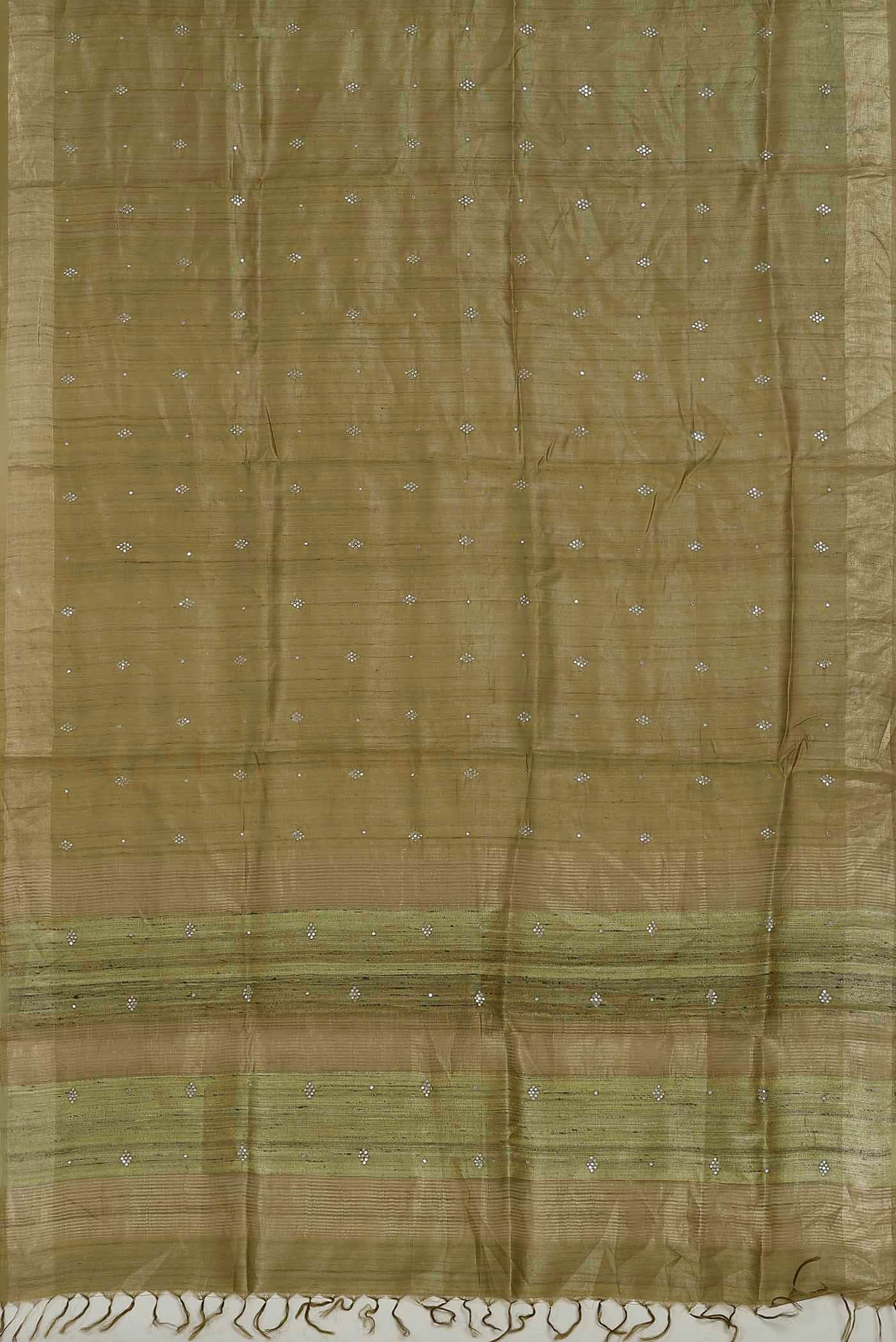 Green Bhagalpuri Tussar Silk Saree