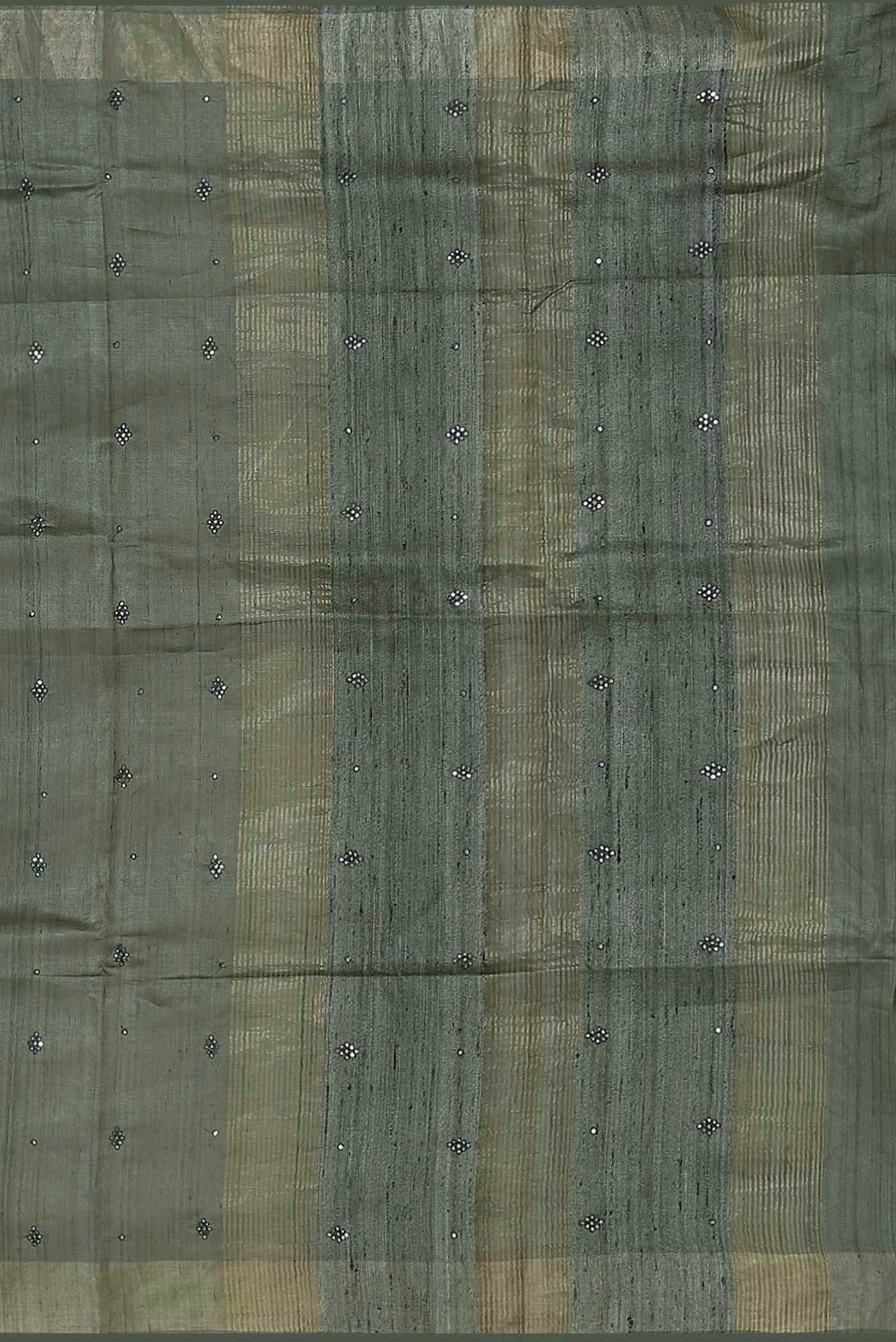 Green Bhagalpuri Tussar Silk Saree
