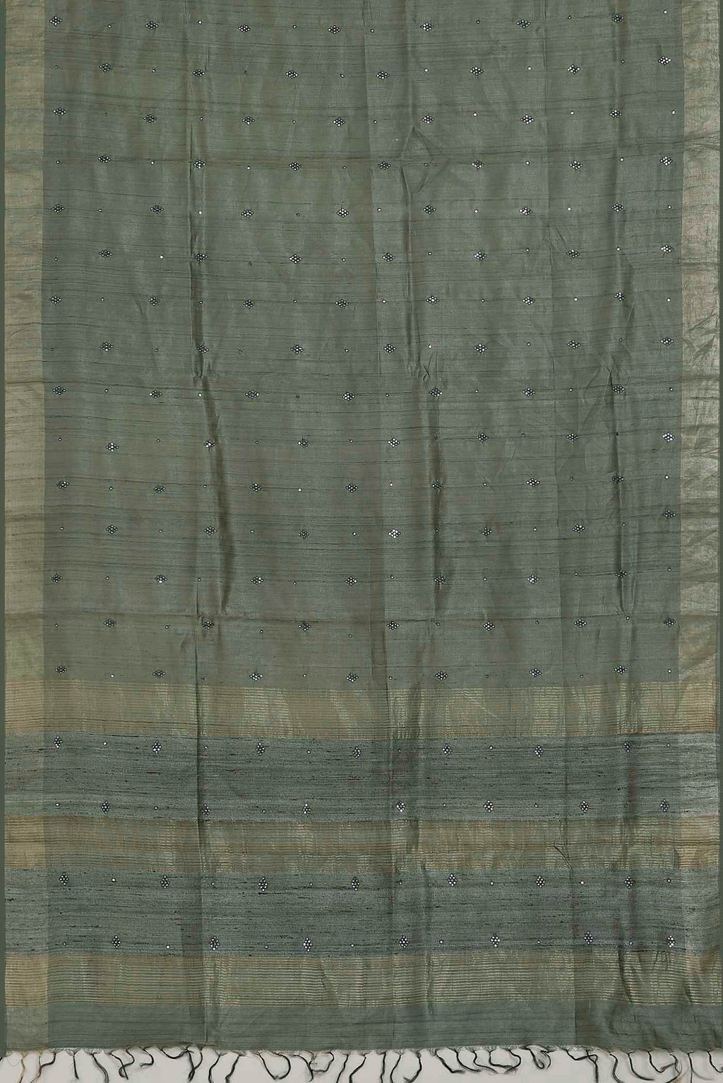 Green Bhagalpuri Tussar Silk Saree